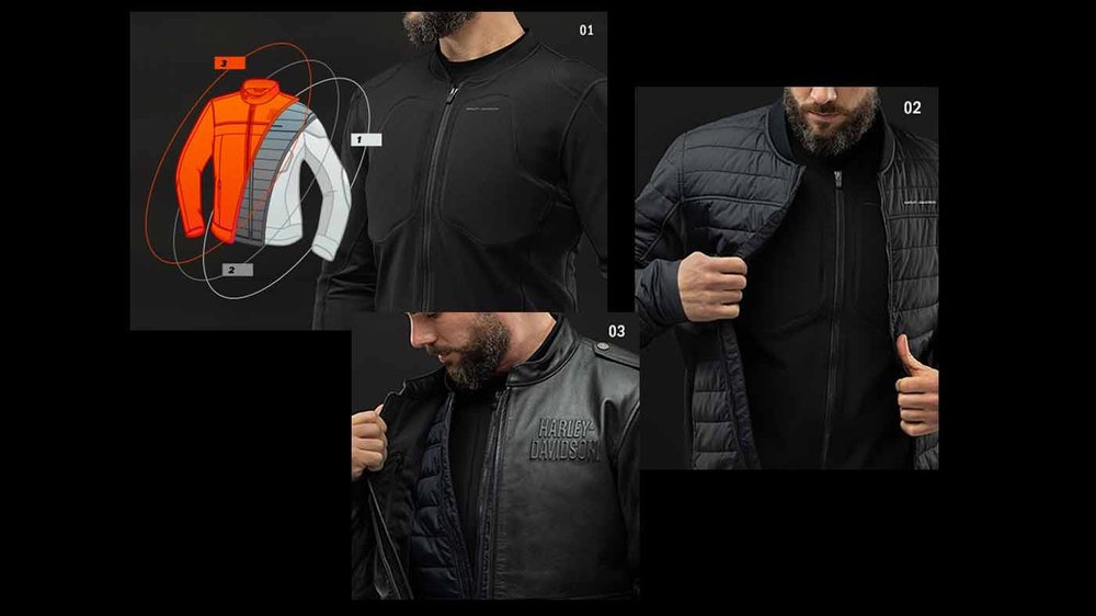 Men's H-D Flex Layering System Café Racer Leather Jacket Outer Layer