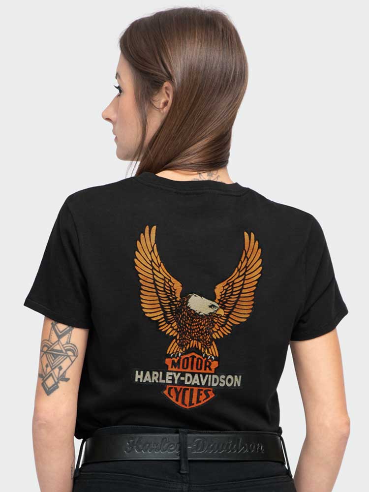 Harley-Davidson® Womens Metallic Embroidered Cross Logo Bustier