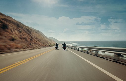 Motorcycle riders on the open road