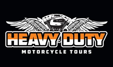 Logotipo de Tours en una motocicleta Heavy Duty