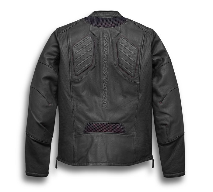 Men's FXRG Perforated Slim Fit Leather Jacket