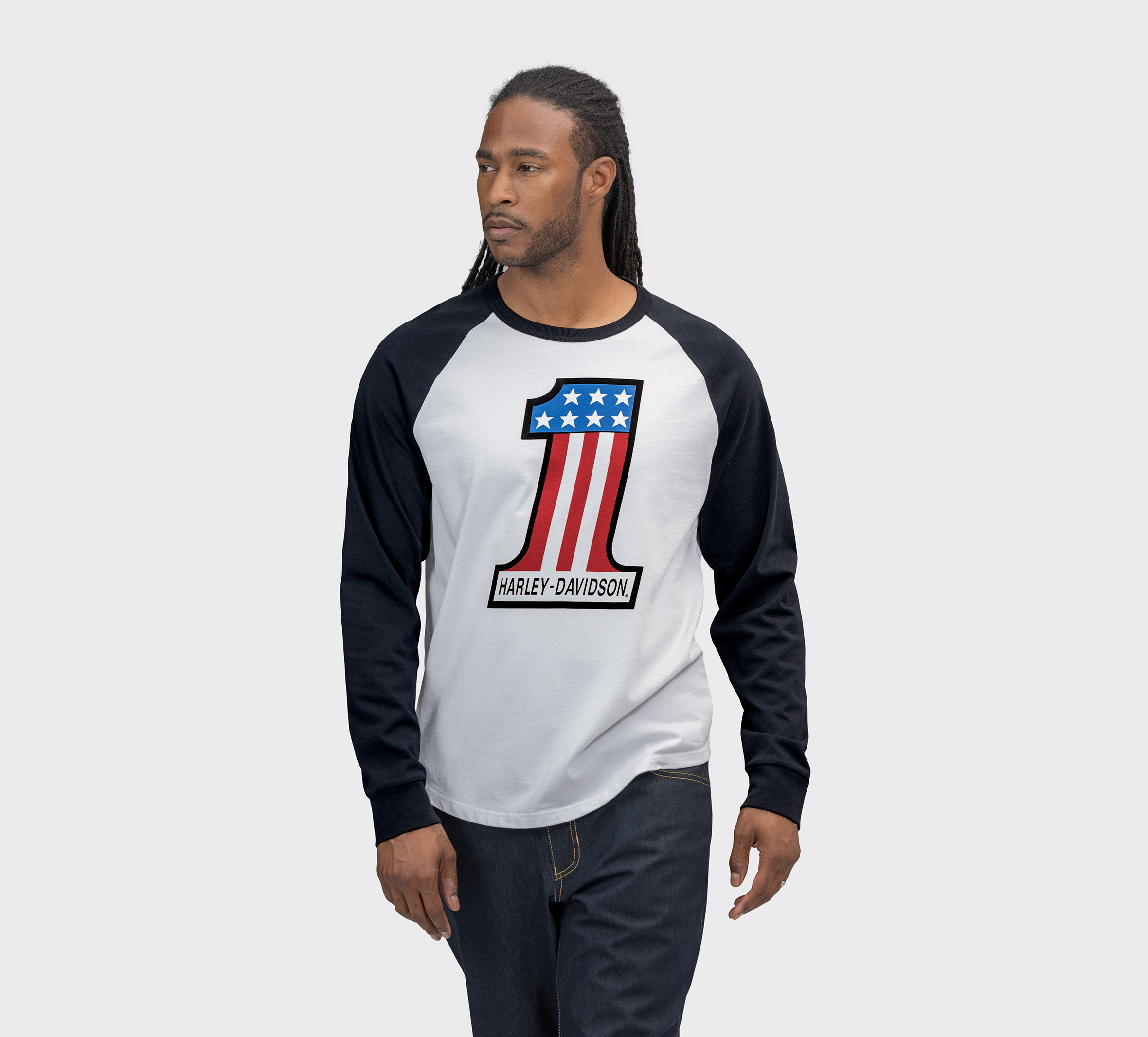 Men's #1 Race Raglan Sleeve Graphic Tee | Harley-Davidson TW