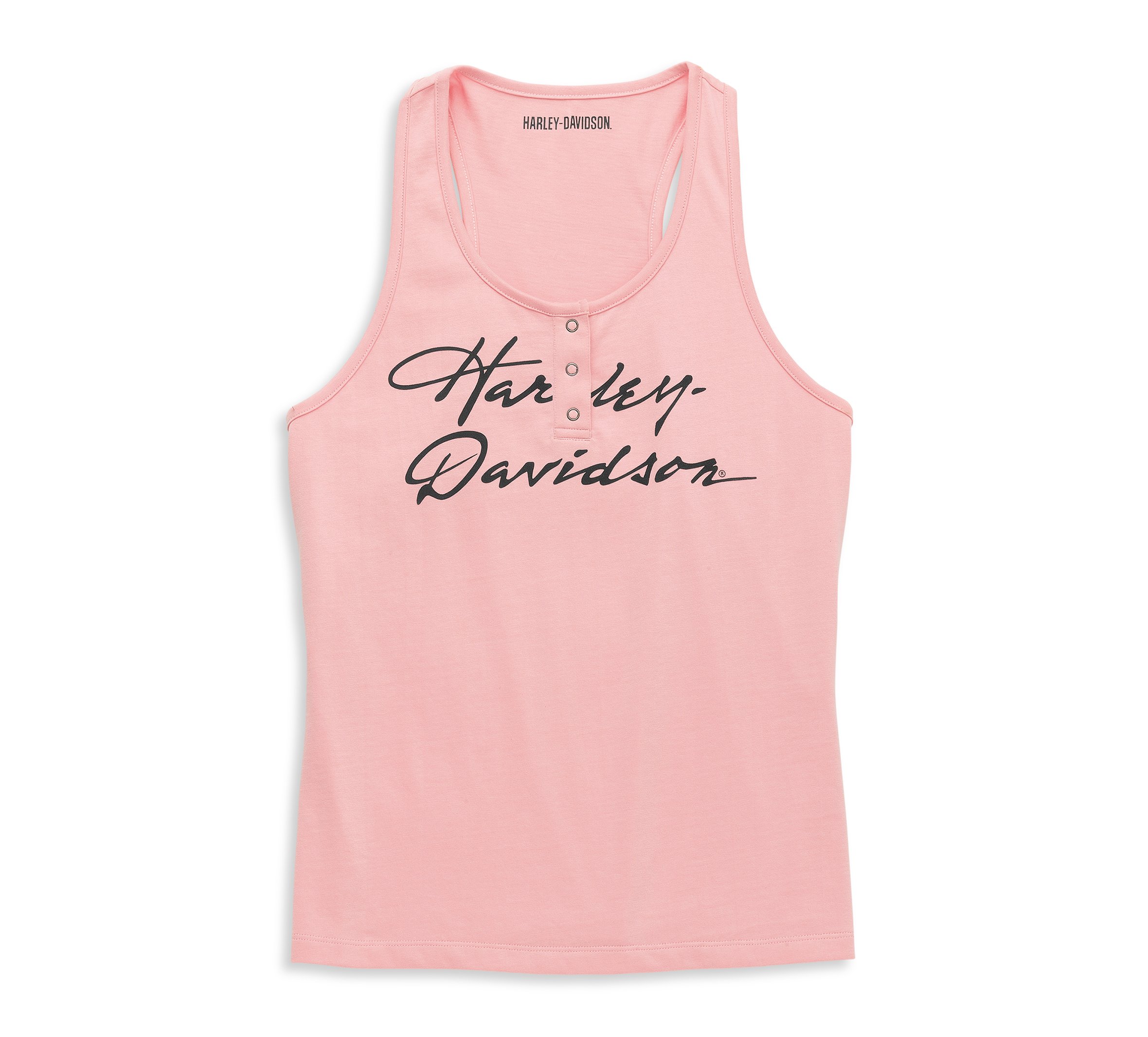 Women's Script Font Henley Racerback Tank - Tall | Harley-Davidson USA