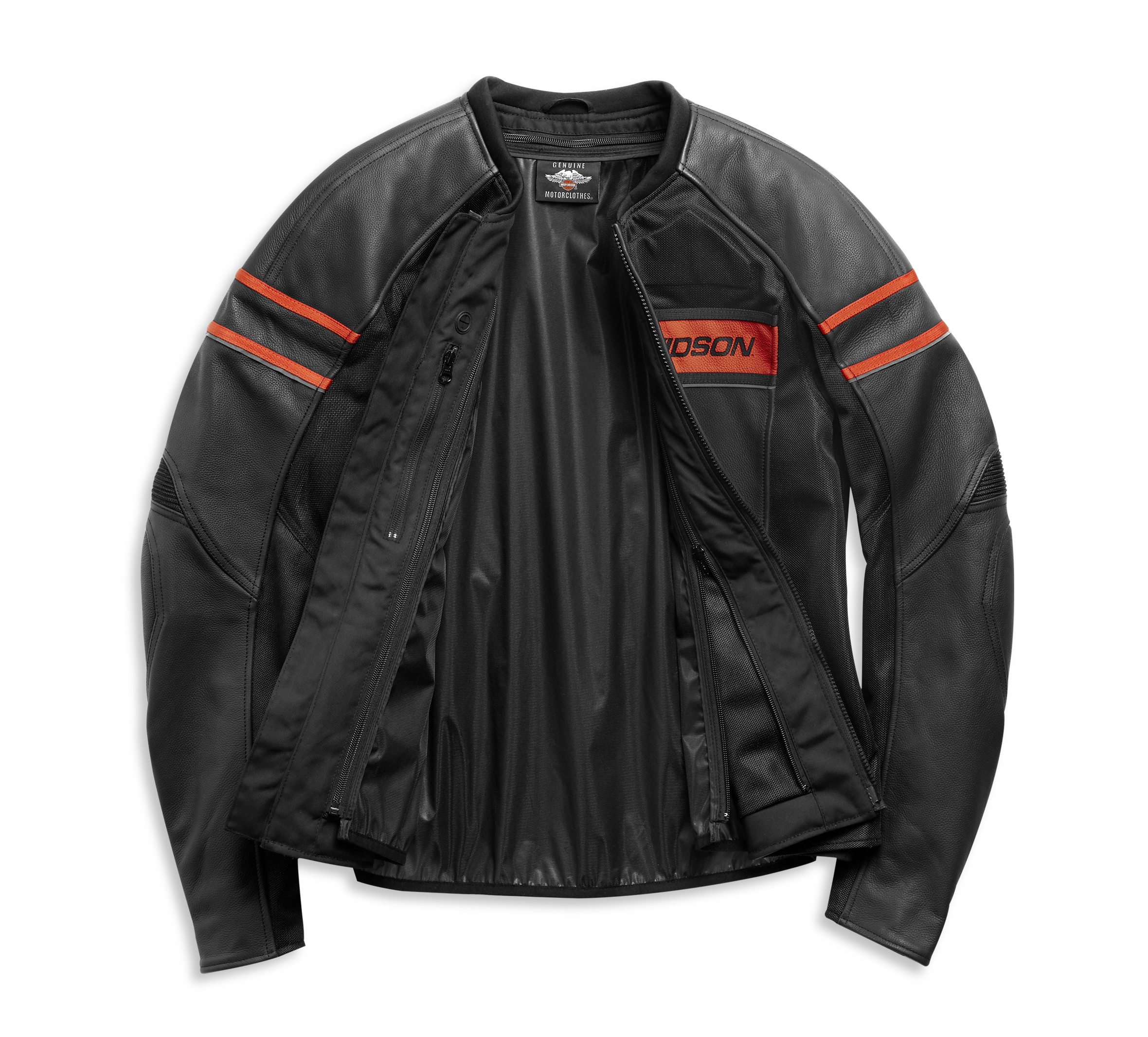 Orange and black clearance harley davidson leather jacket