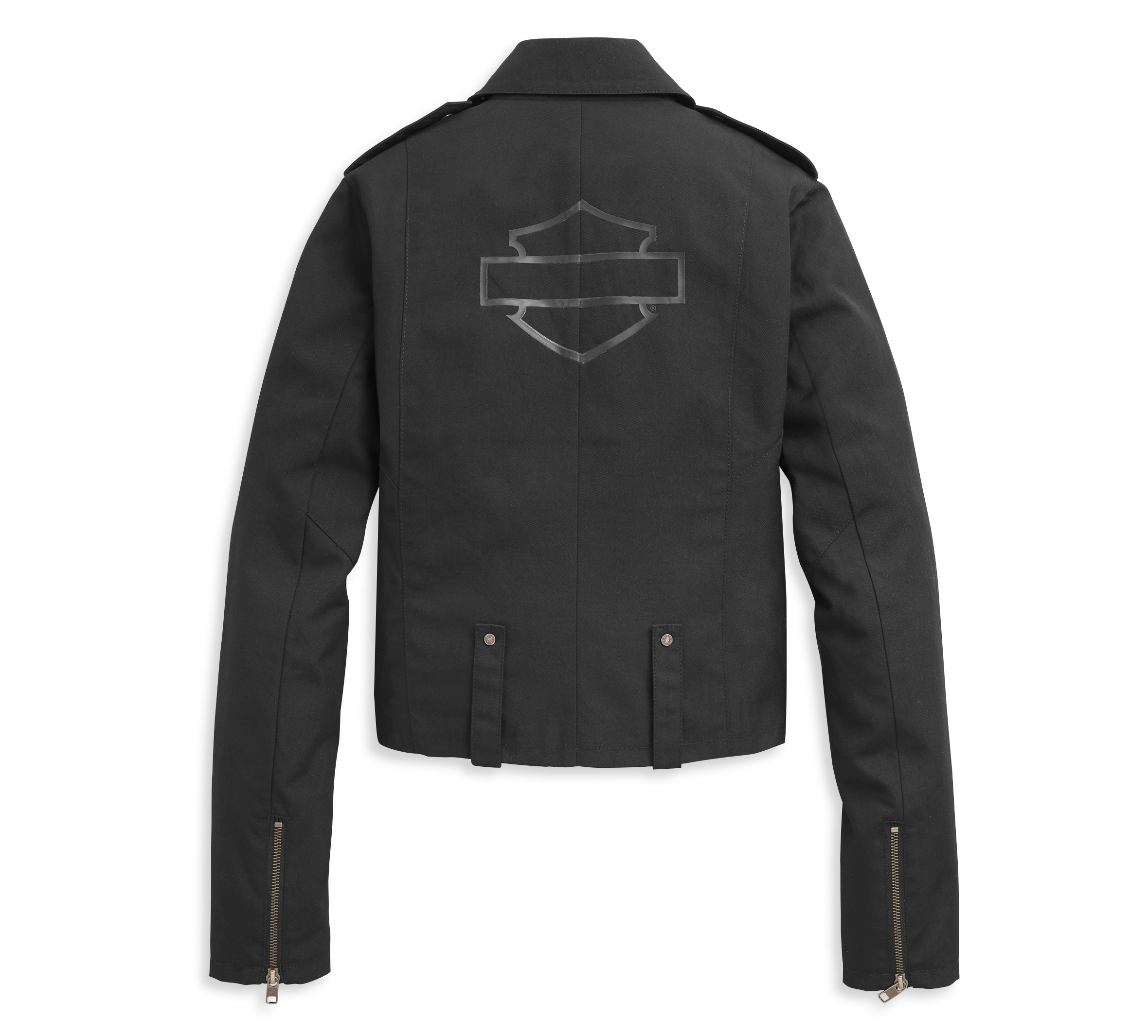 Harley davidson leather jacket with skull on on sale back