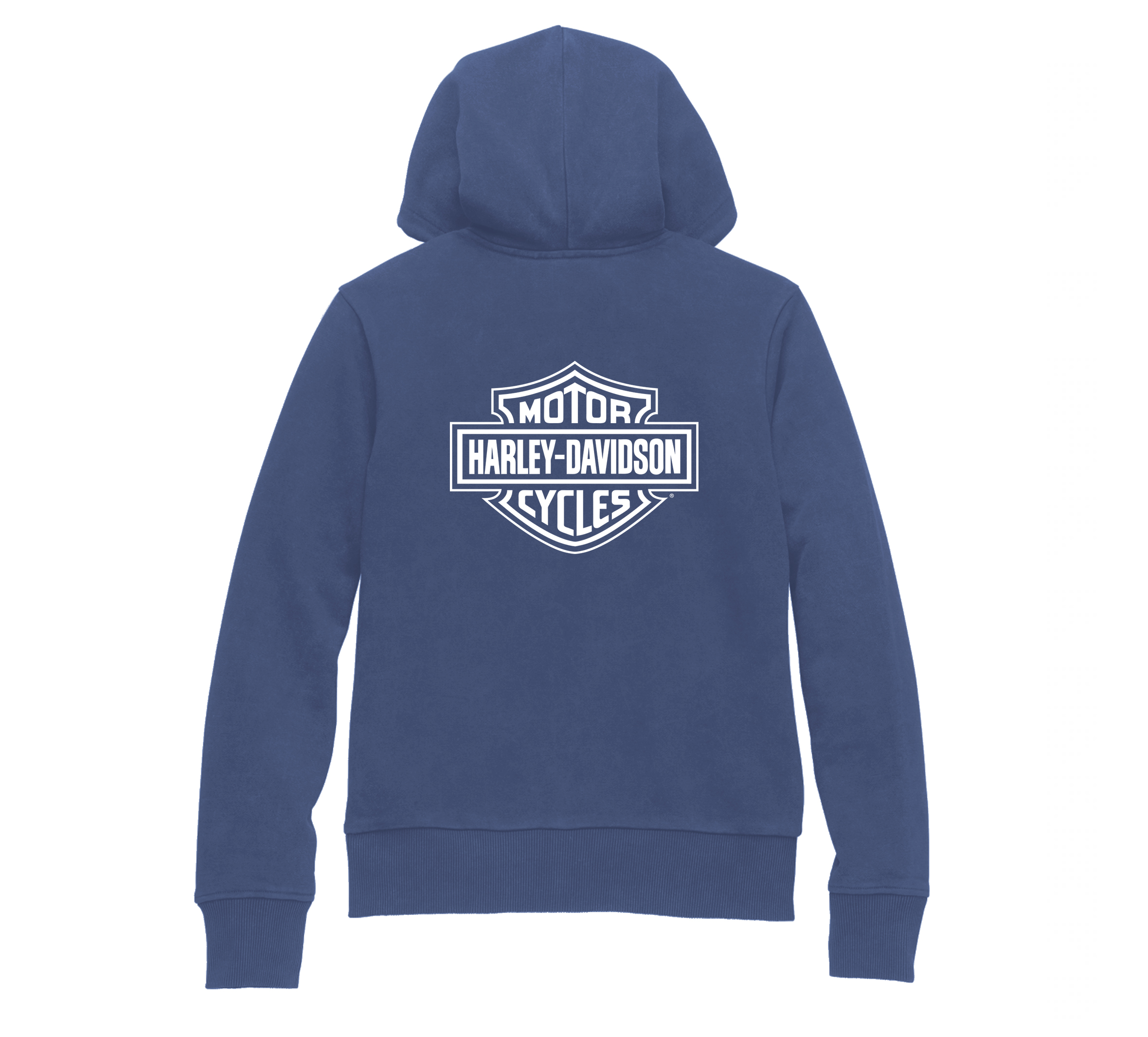 Women's Special Bar and Shield Zip Front Hoodie - Gray Blue