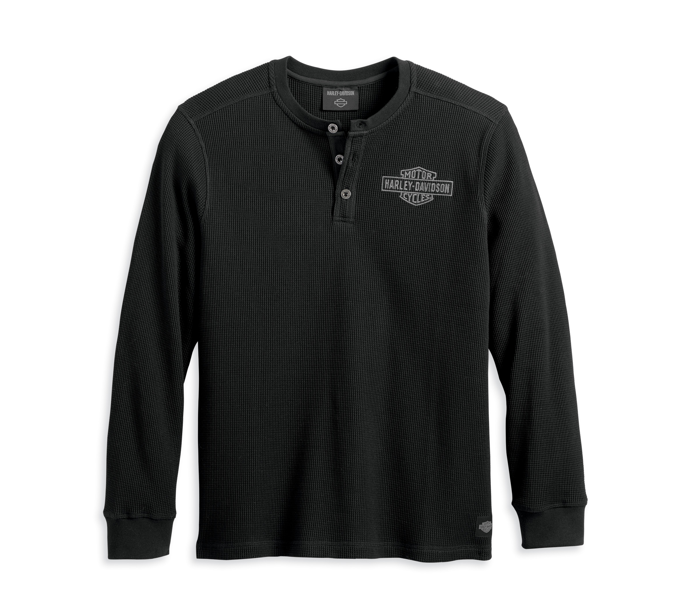 Men's Bar & Shield Thermal Henley - Black Beauty | Harley-Davidson USA