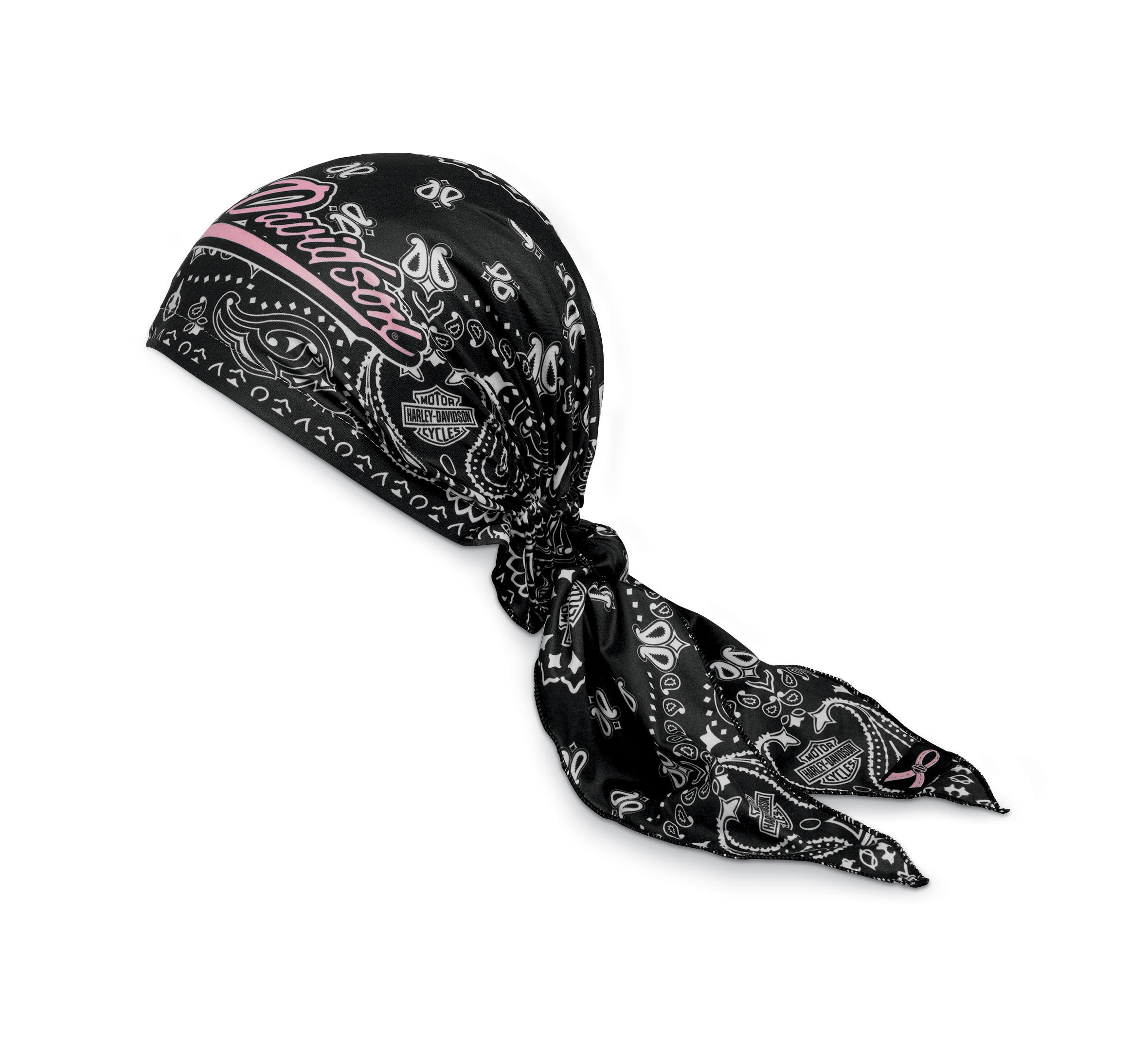 Womens Pink Label Head Scarf Black Beauty Harley Davidson Usa