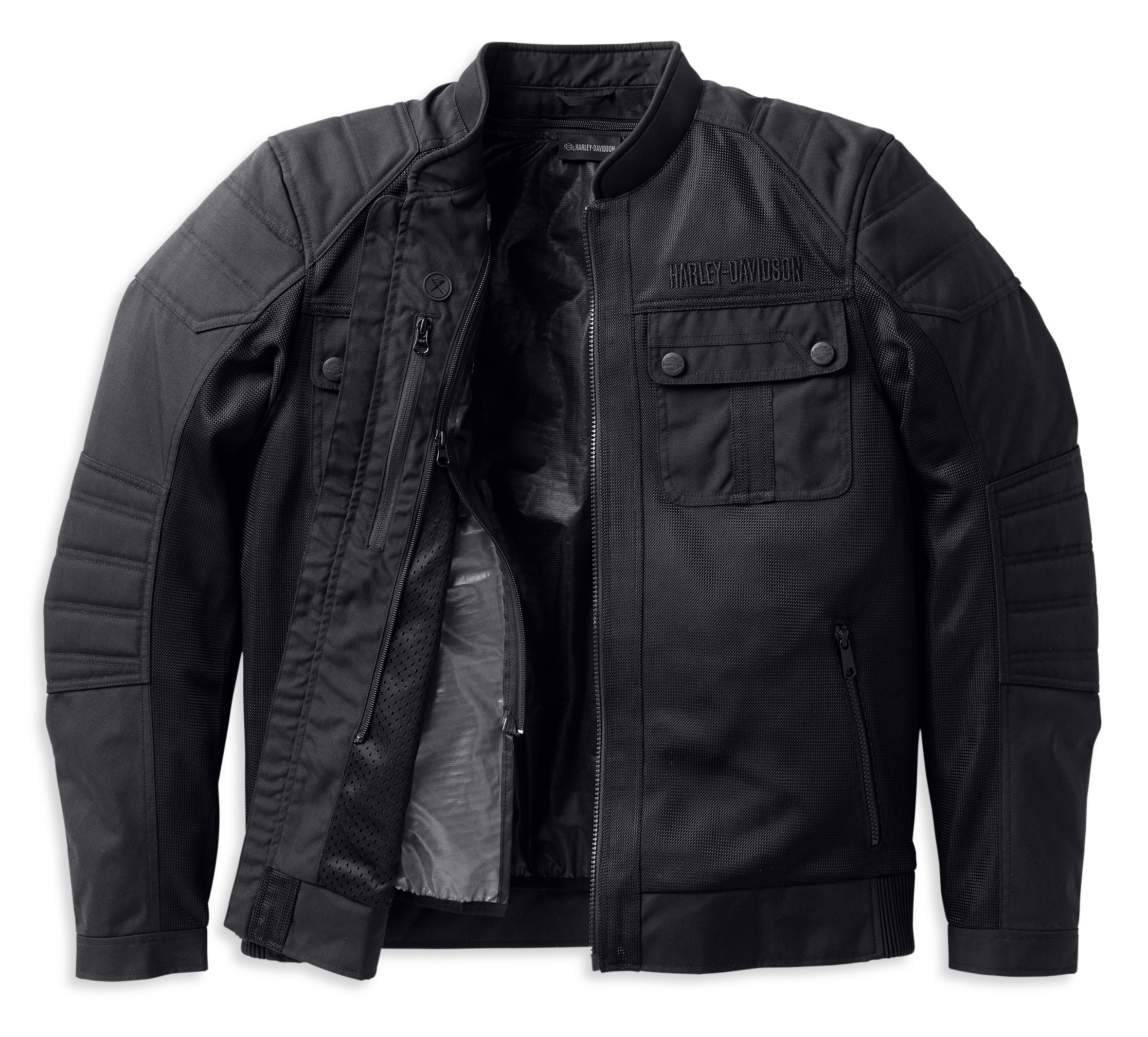 Men's Zephyr Mesh Jacket with Zip-out Liner - Black | Harley 