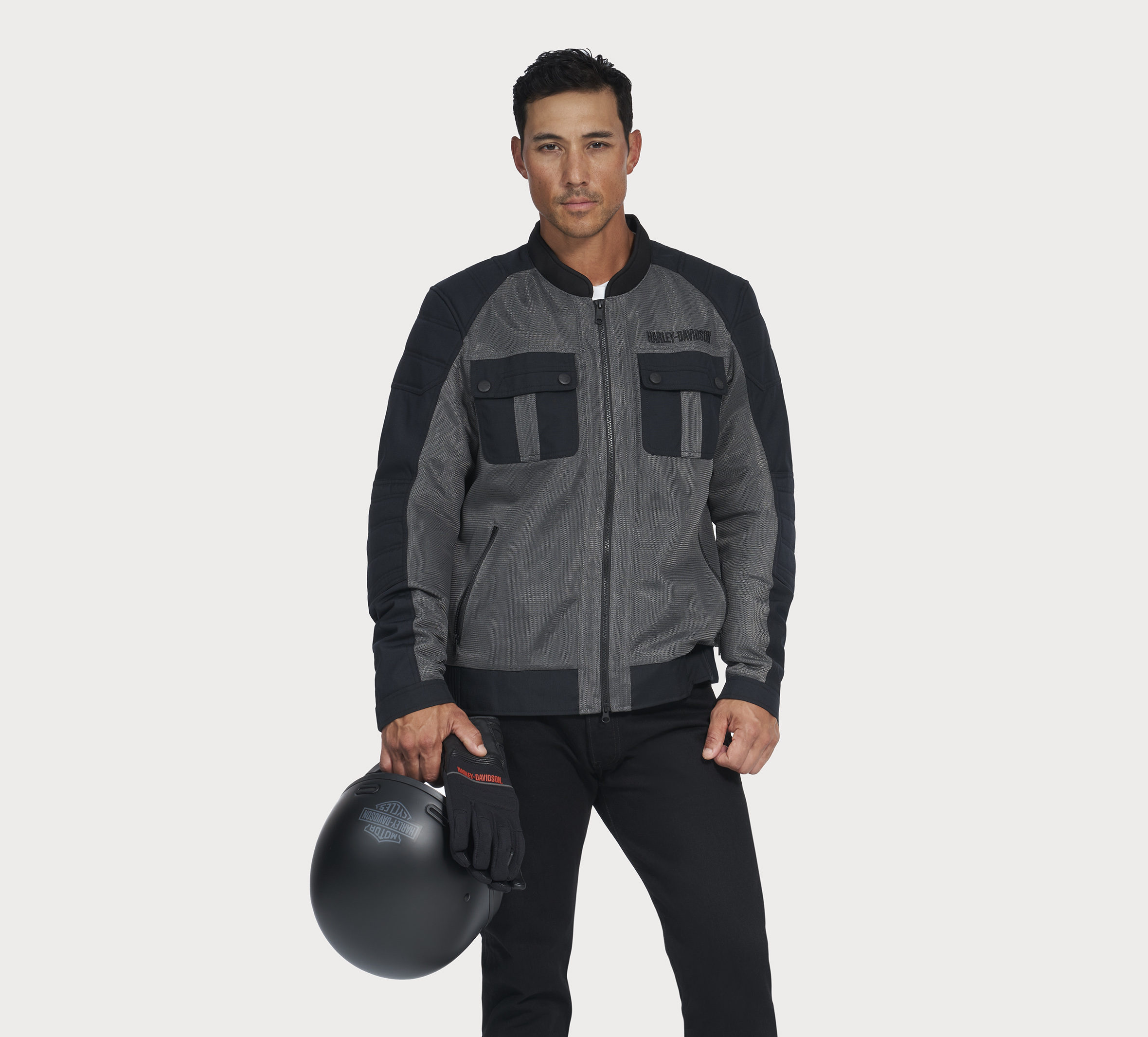 Men's Zephyr Mesh Jacket w/ Zip-out Liner - Granite Grey | Harley 