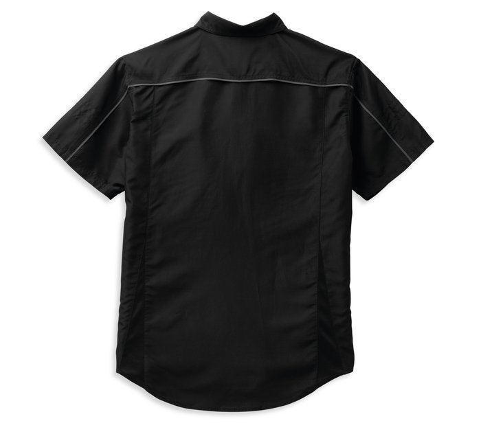 Harley-Davidson Men's Performance Bar & Shield Shirt, Black & Grey - Small