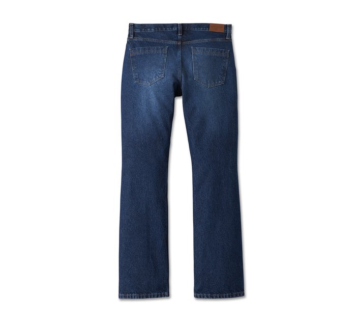 Medium Blue Bootcut High Waisted Denim Pants Stretchy Fleece-Lined Pan –  Lookbook Store