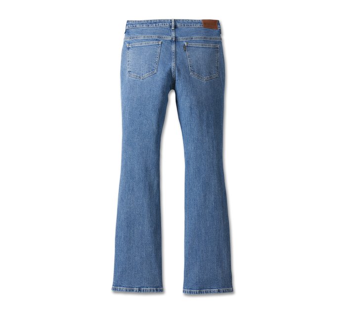 High Waist High Strech Light Blue Bootcut Jeans, Zipper Button Closure  Flare Leg Causal Denim Pants, Women's Denim Jeans & Clothing