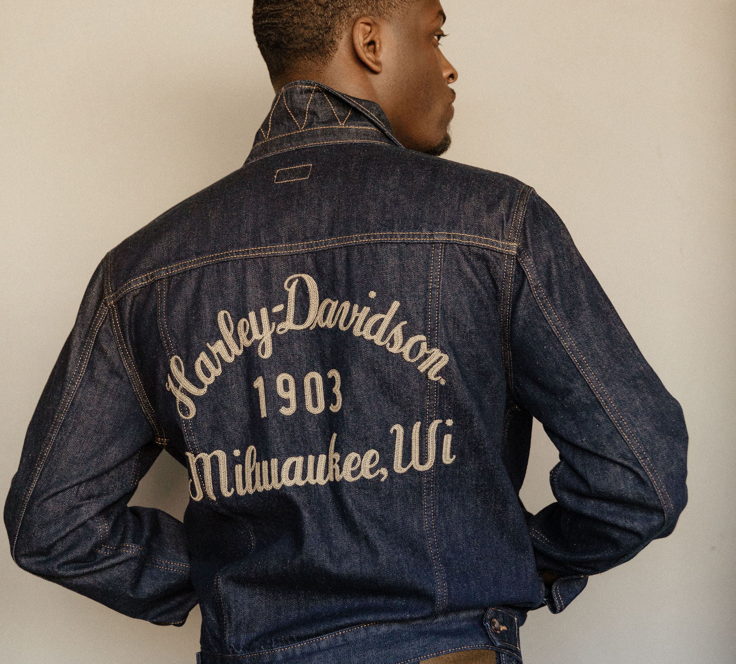 harley davidson denim and leather jacket