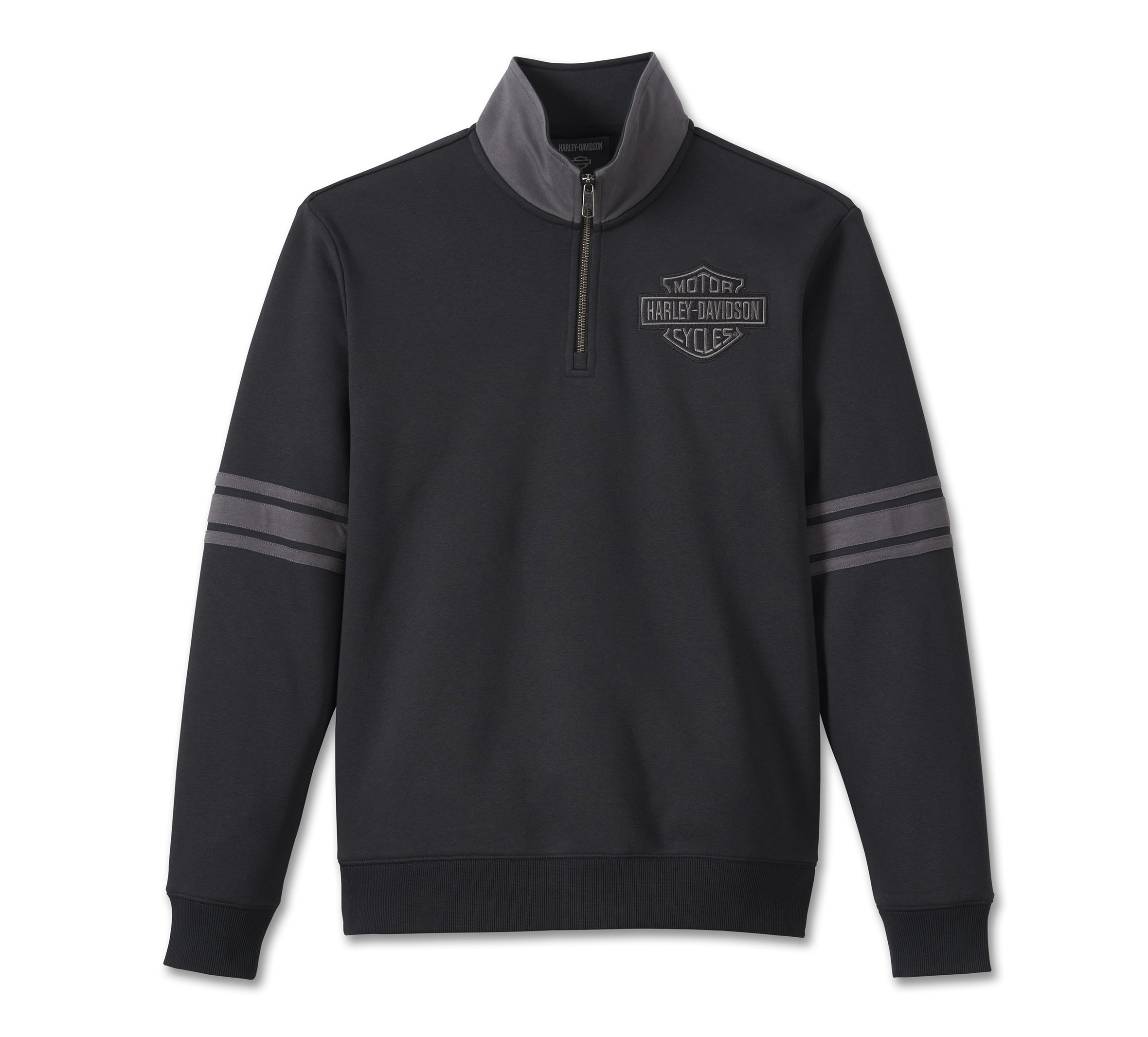 Men's Bar & Shield 1/4 Zip Sweatshirt - Black Beauty | Harley 