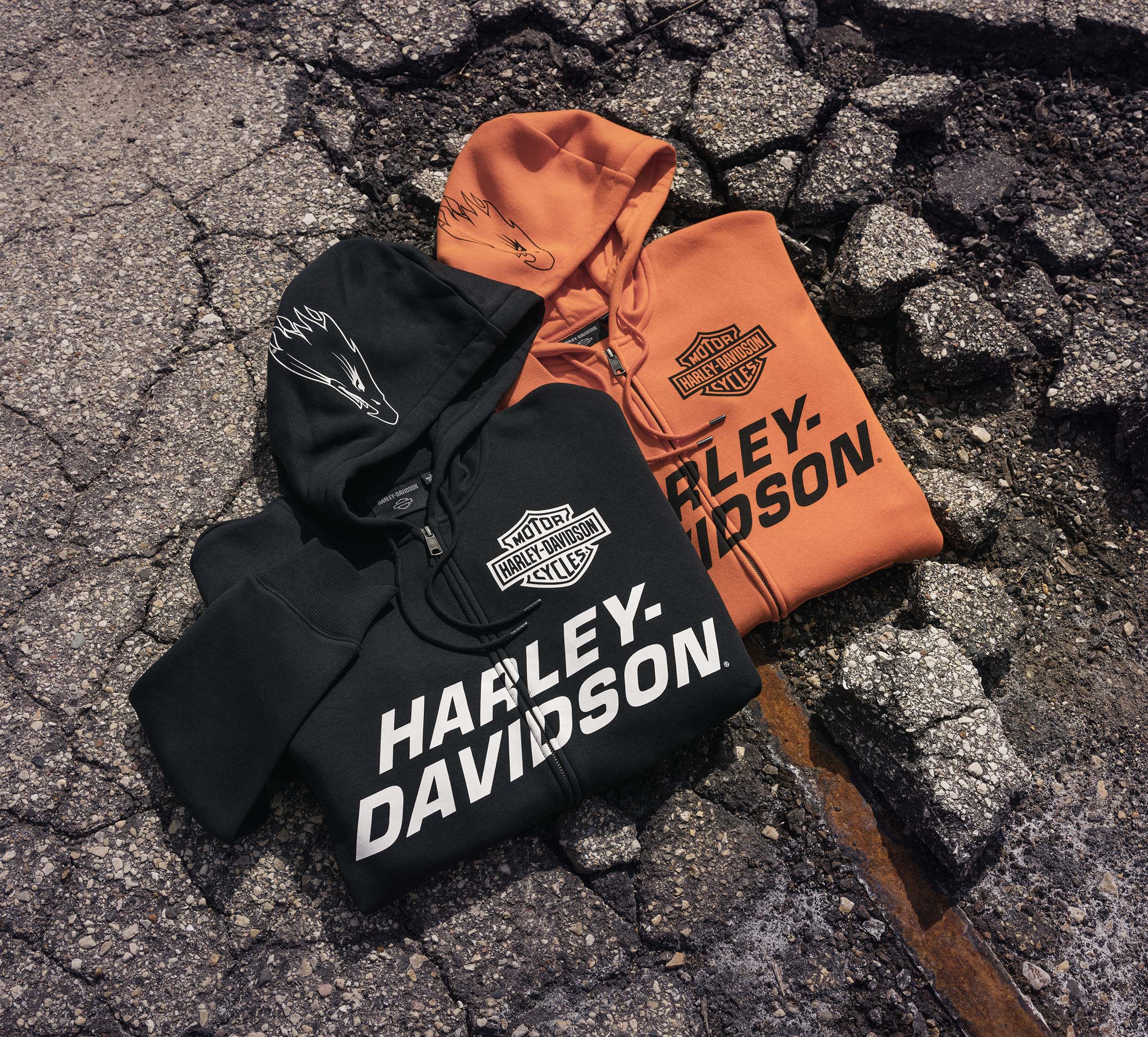 Orange harley davidson clearance hoodie