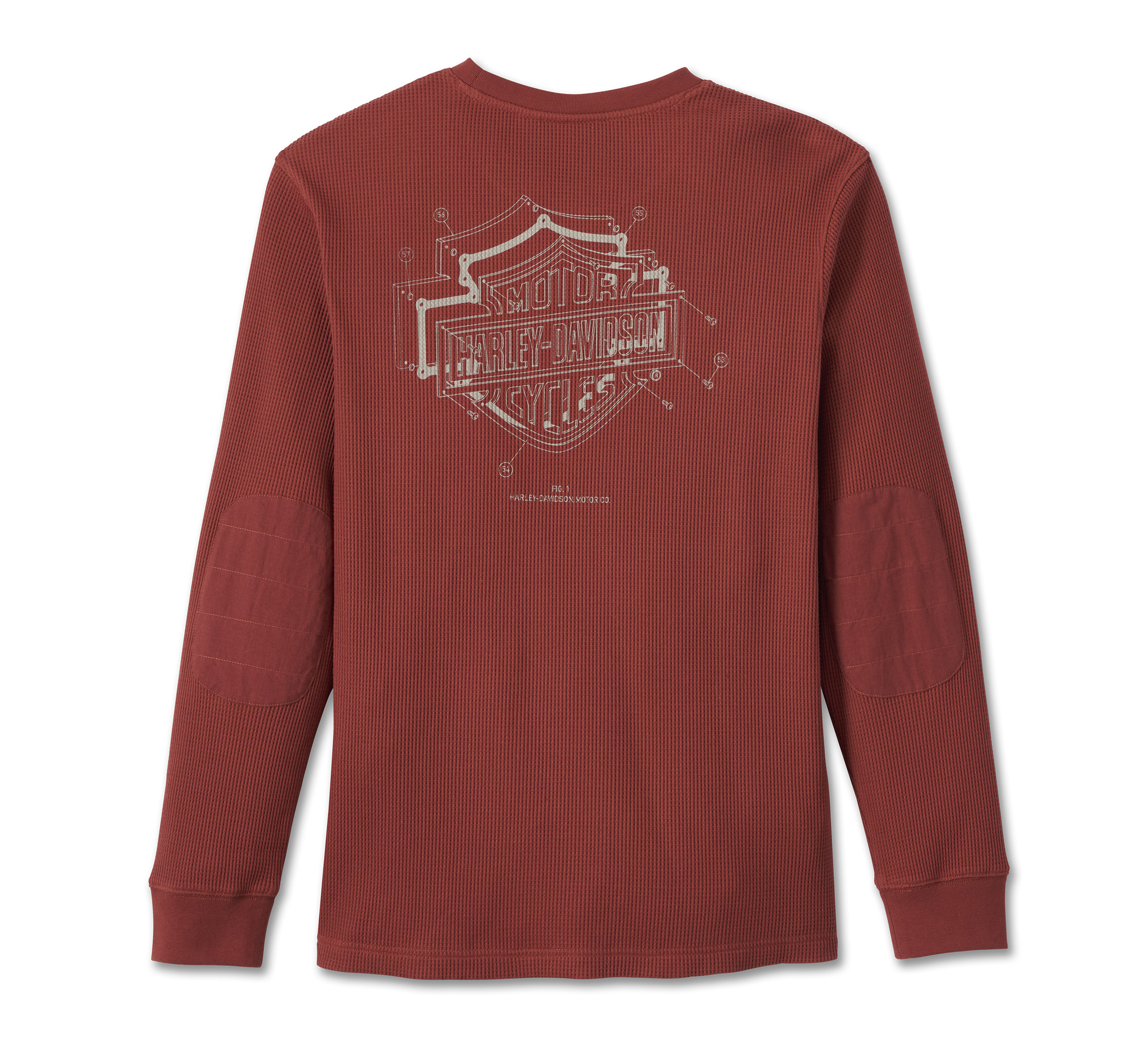 Men's Bar & Shield 3D Long Sleeve Tee - Russet Brown | Harley