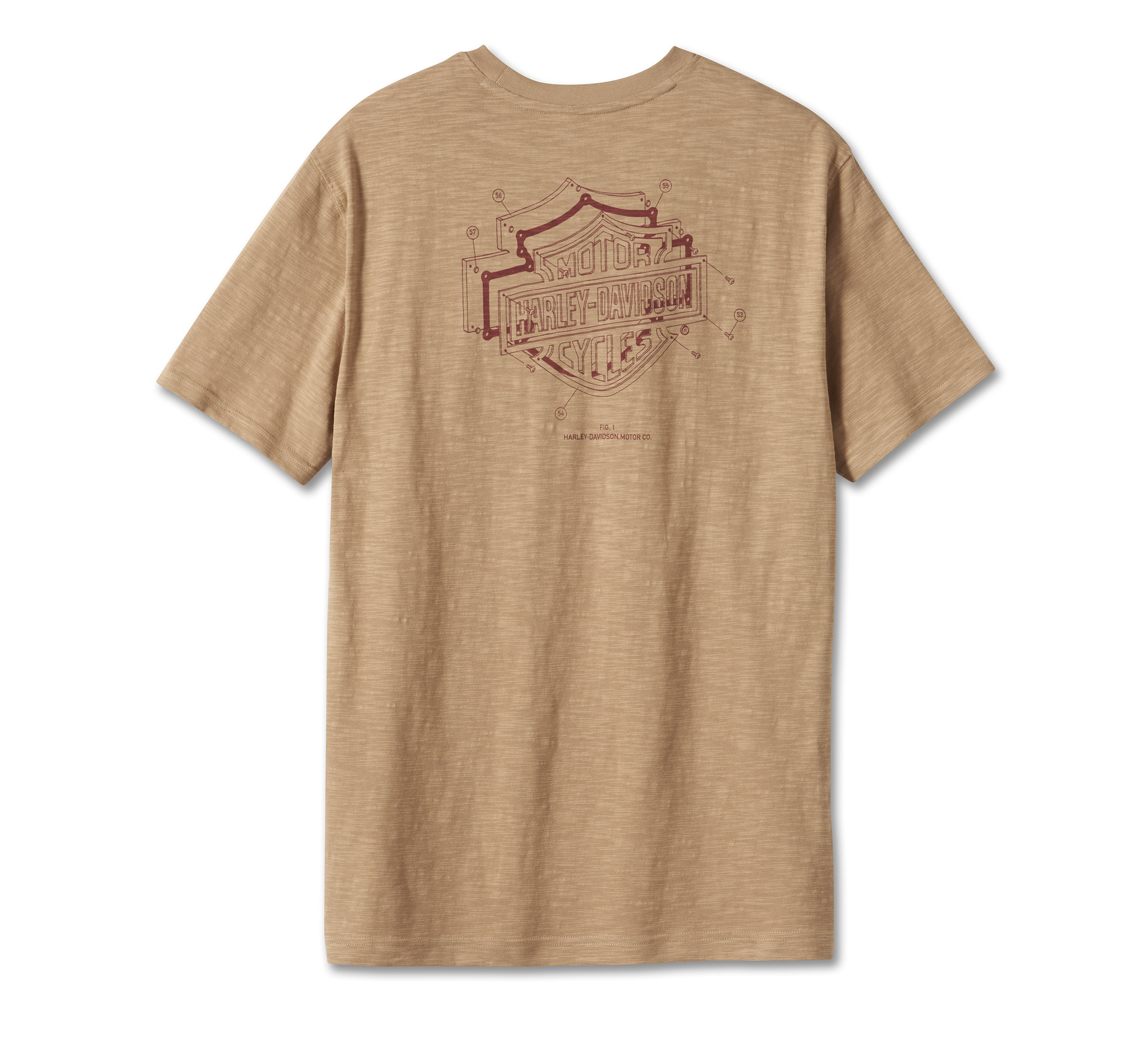 Men's Bar & Shield 3D Pocket Tee - Tannin | Harley-Davidson APAC