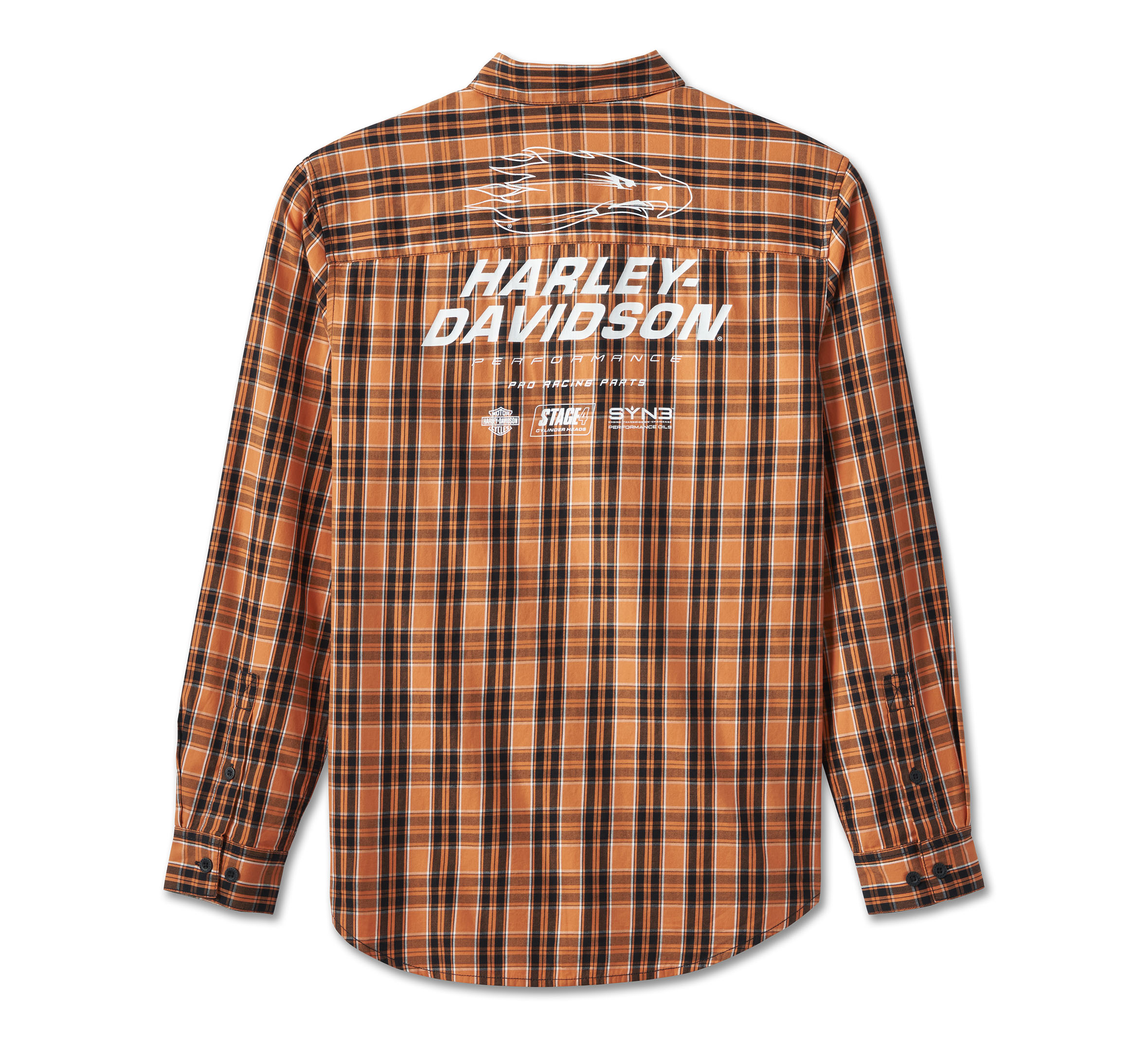 Men's Screamin' Eagle Plaid Shirt - Orange Plaid | Harley-Davidson CA