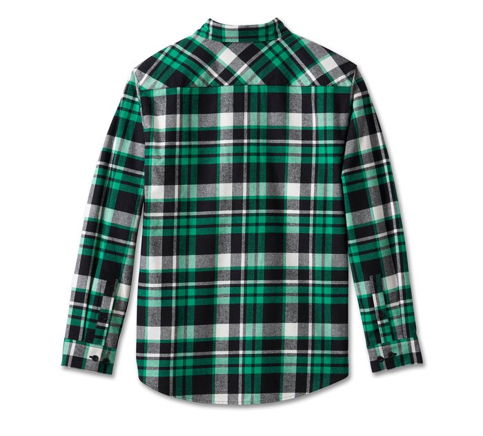  Milwaukee Leather Men's Flannel Plaid Shirt Green and