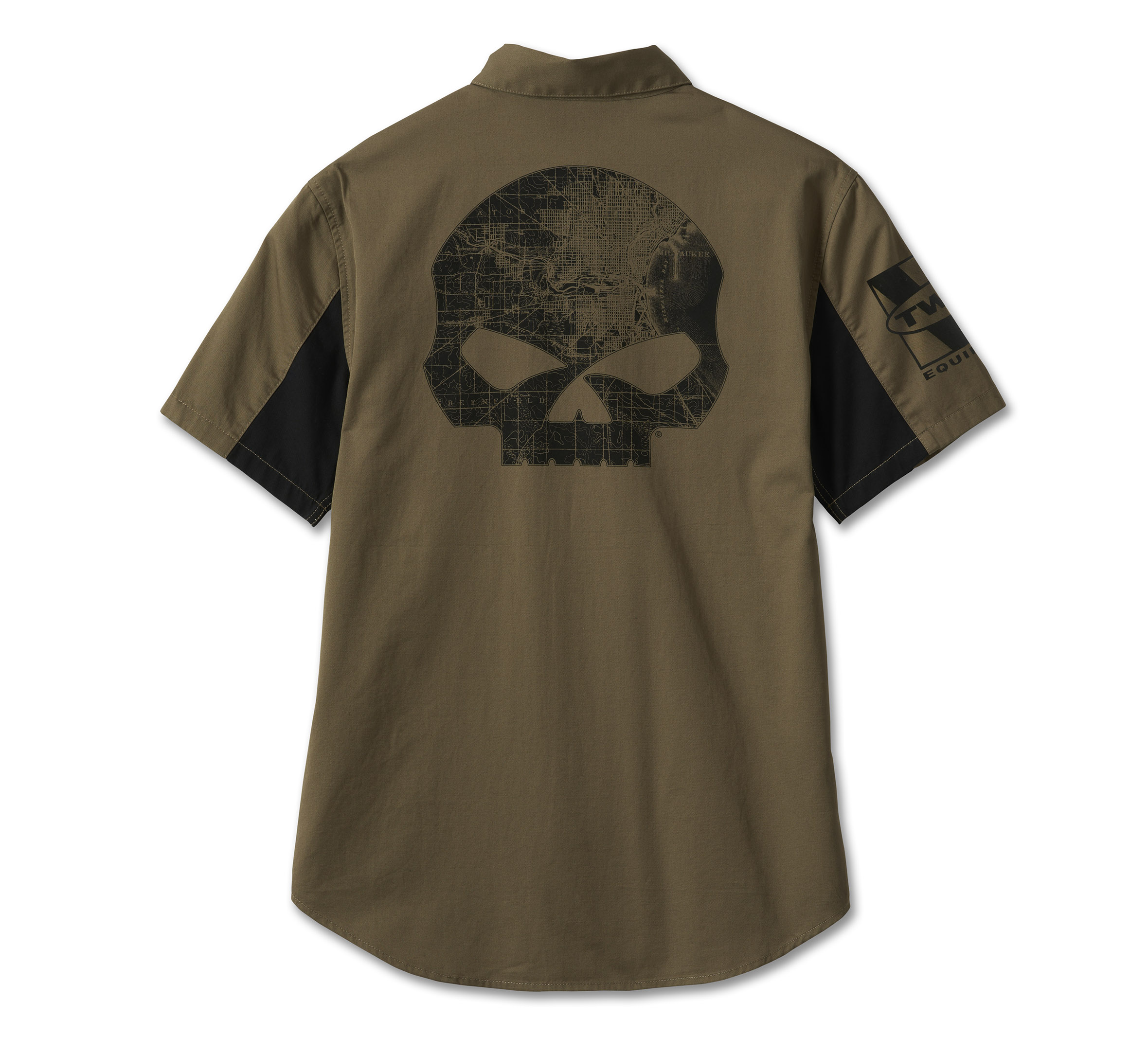 Men's Willie G Skull Short Sleeve Shirt - Stone Gray | Harley