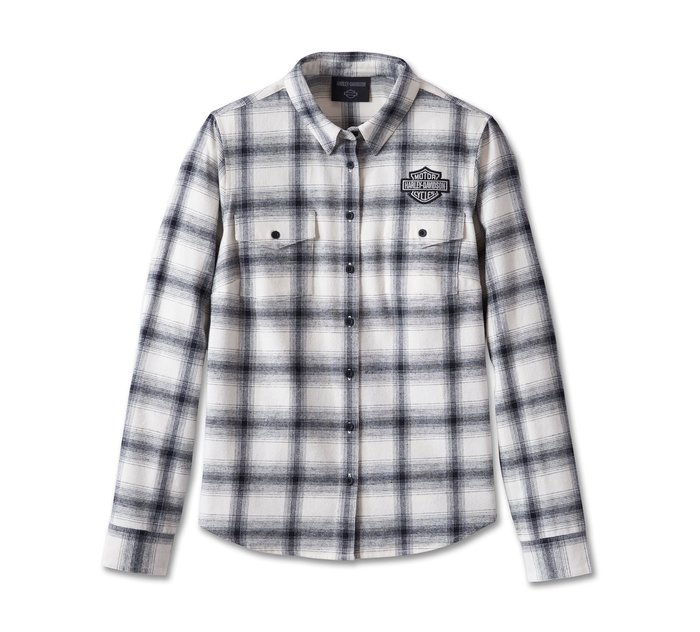 Old American Retro Long Sleeve Flannel Shirt para mujer 1