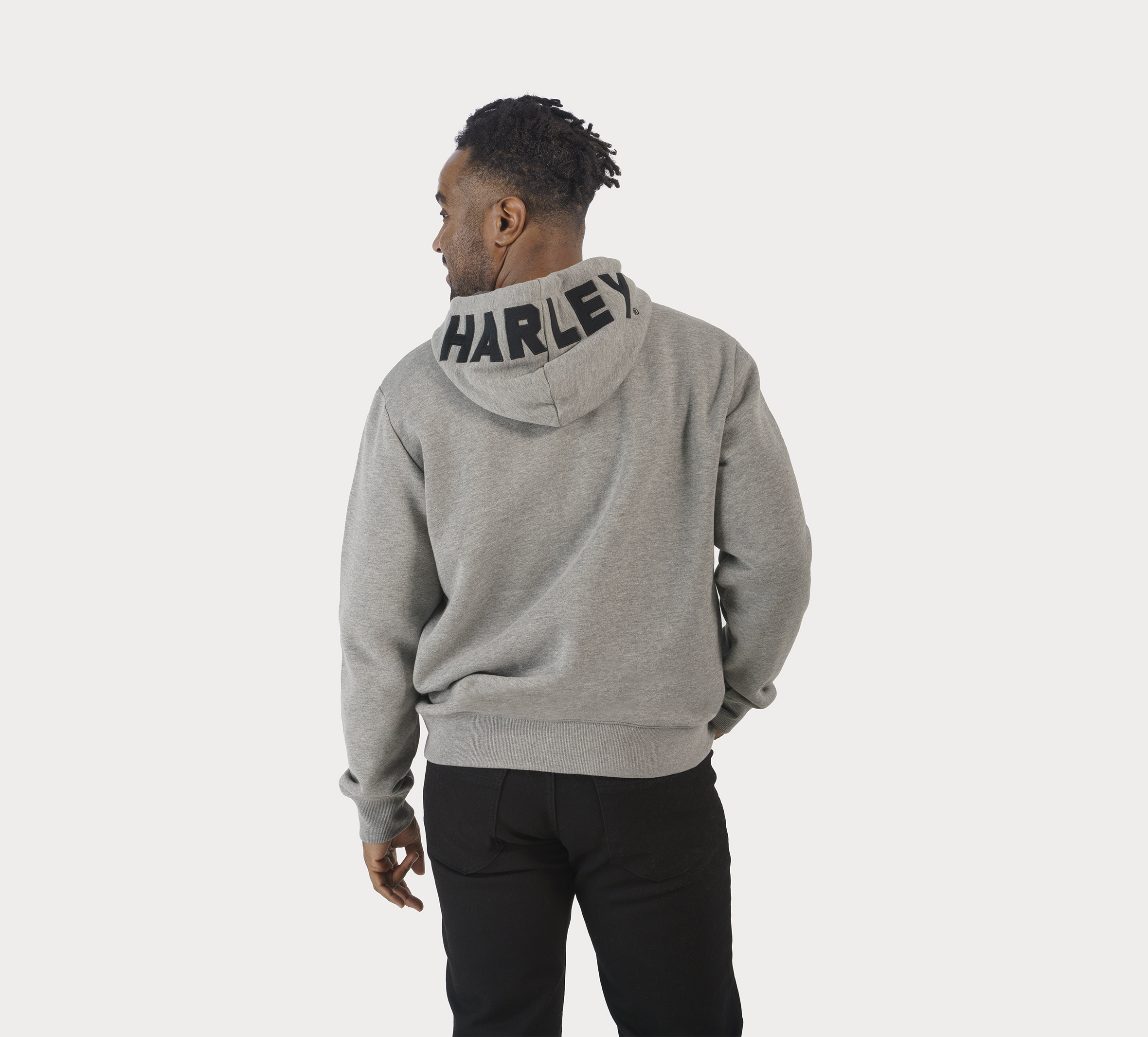 Men's Bar & Shield Revolution Zip-Up Hoodie - Charcoal Grey