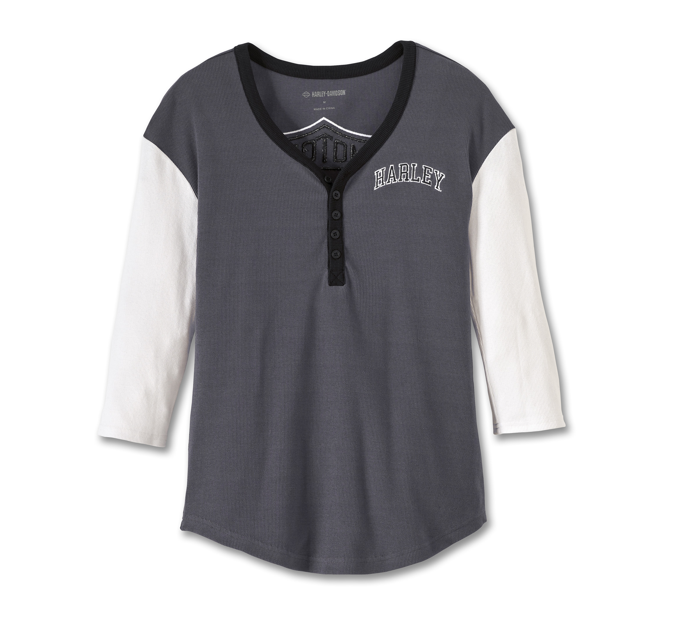 Women's Pride Contrast Henley - Colorblocked - Blackened Pearl