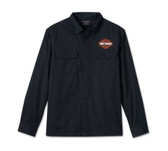 Men's Bar & Shield Denim Shirt - Dark Indigo