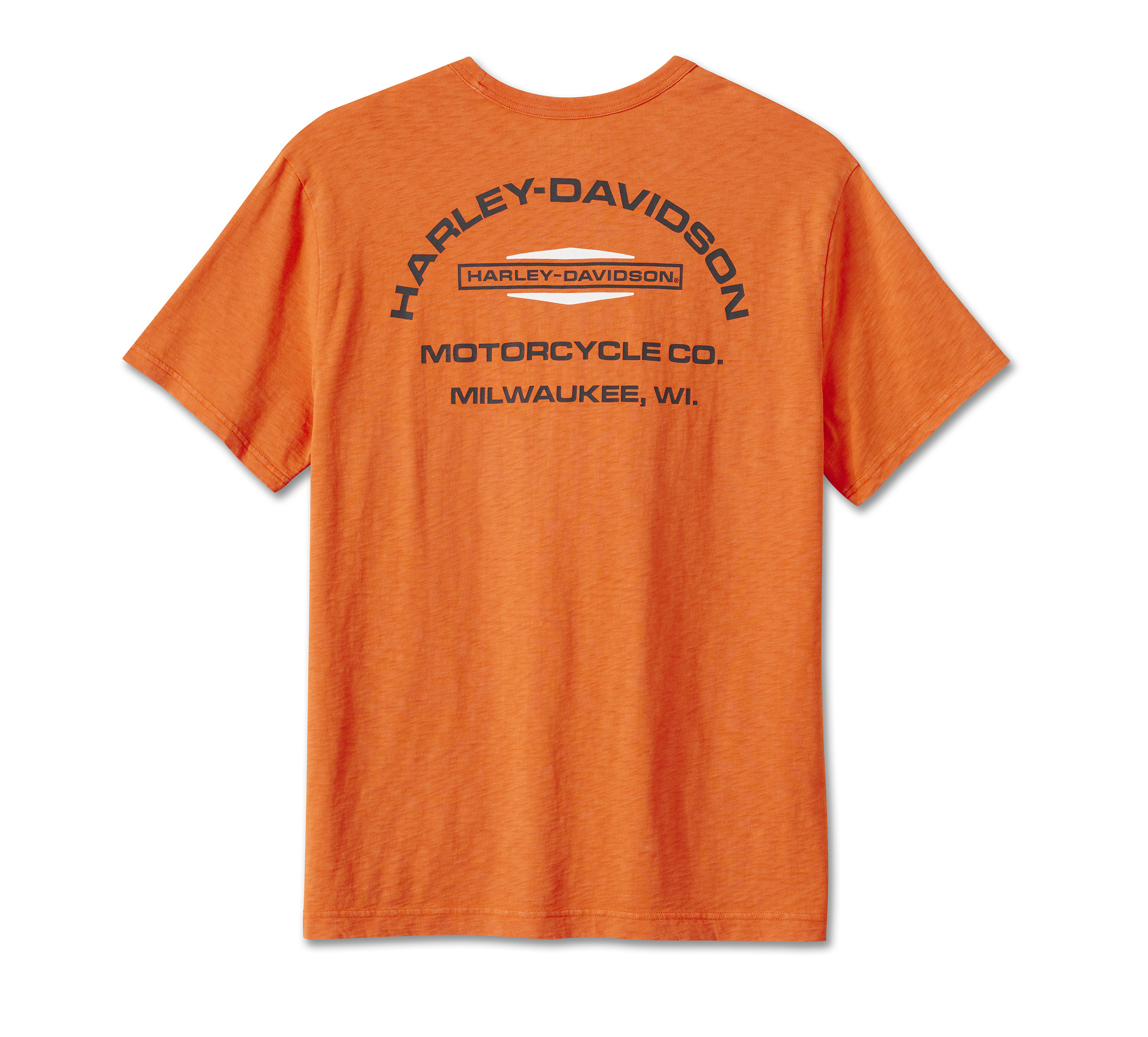 Men's Stacked Bar & Shield Slub Tee - Harley Orange | Harley-Davidson USA