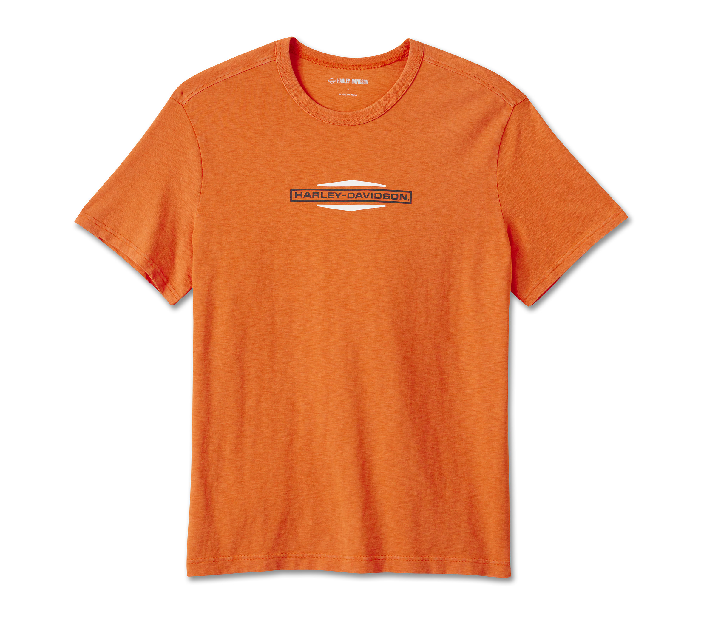 Men's Stacked Bar & Shield Slub Tee - Harley Orange | Harley-Davidson USA