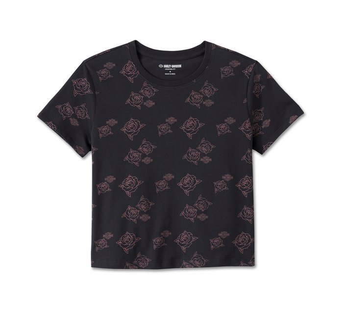 Women's H-D Rosebud Print Top 1