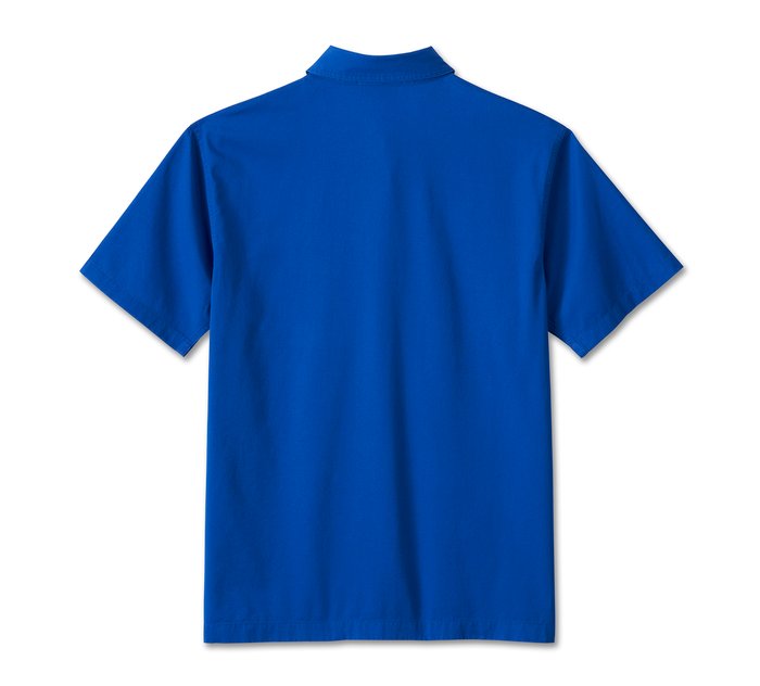 Ralph Lauren Womens Shirt Button Down Shirt Royal Blue Crest Logo Size 8
