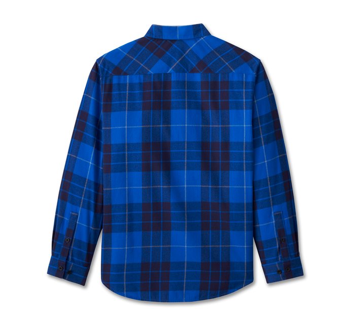 LUCKY BRAND Mens Flannel Shirt Large Blue Check Cotton, Vintage &  Second-Hand Clothing Online