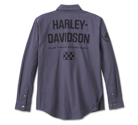 Harley-Davidson Men's Fairing Long Sleeve Shirt, Ombre Blue - Medium