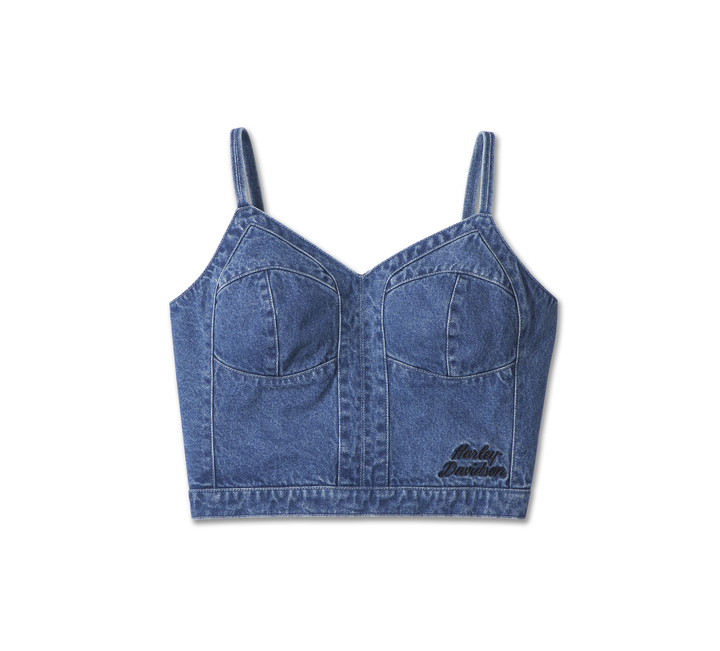 Shirred Detail Satin Bustier Cami Top - Blue / XS