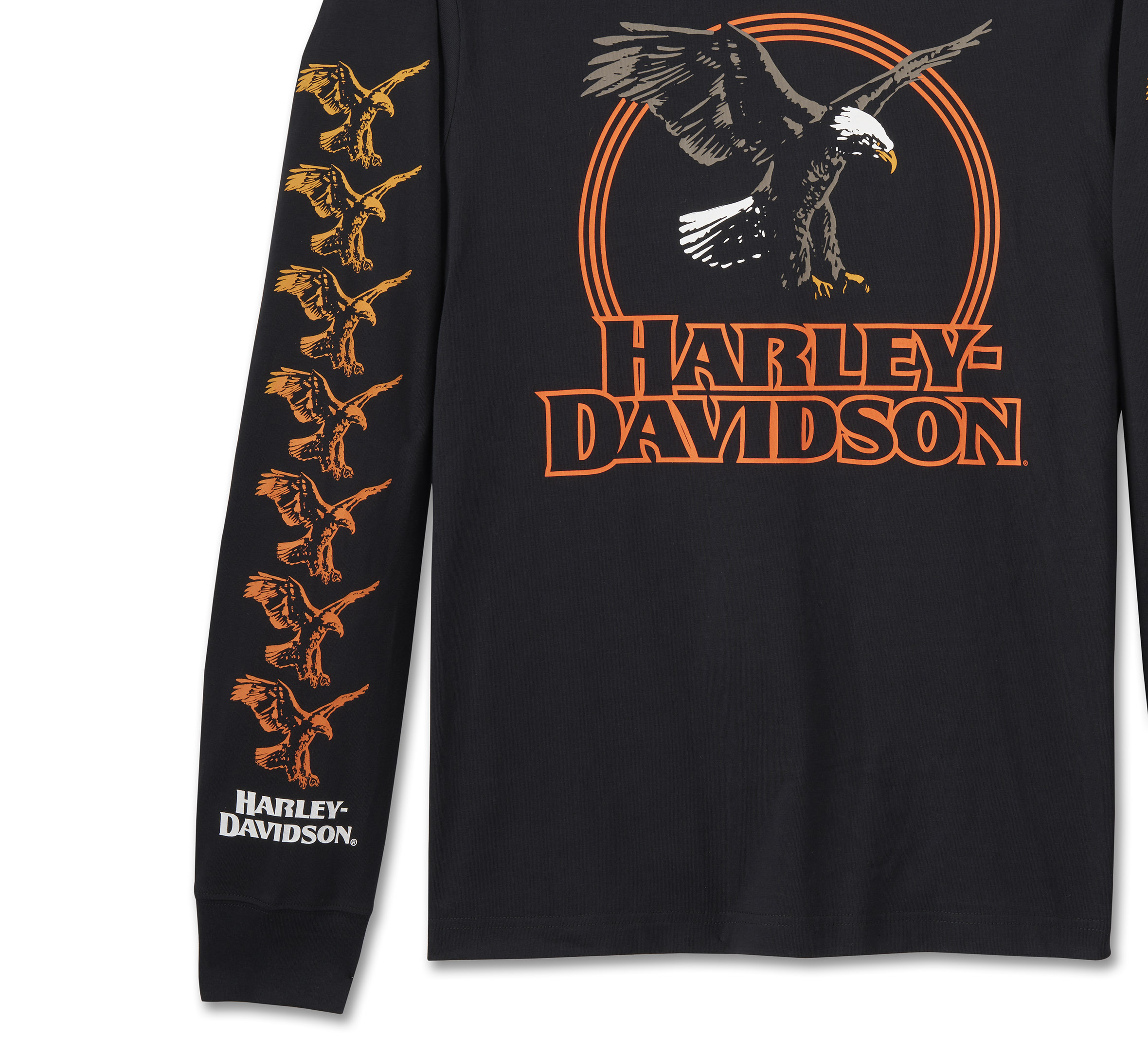 Men's Rising Eagle Long Sleeve Tee - Harley Black | Harley 