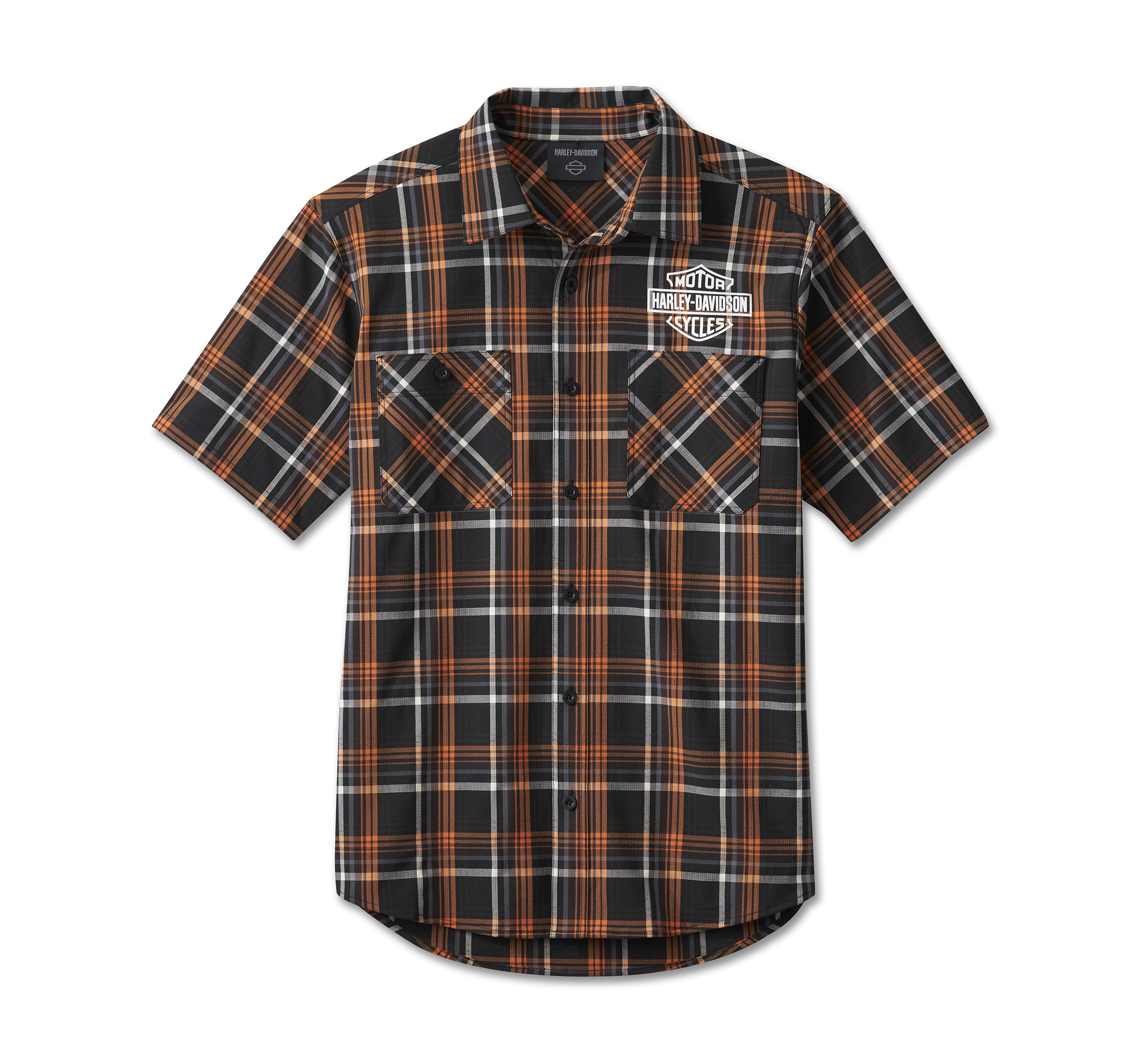 Men's Spirit of Freedom Performance Short Sleeve Shirt - Orange Plaid |  Harley-Davidson USA