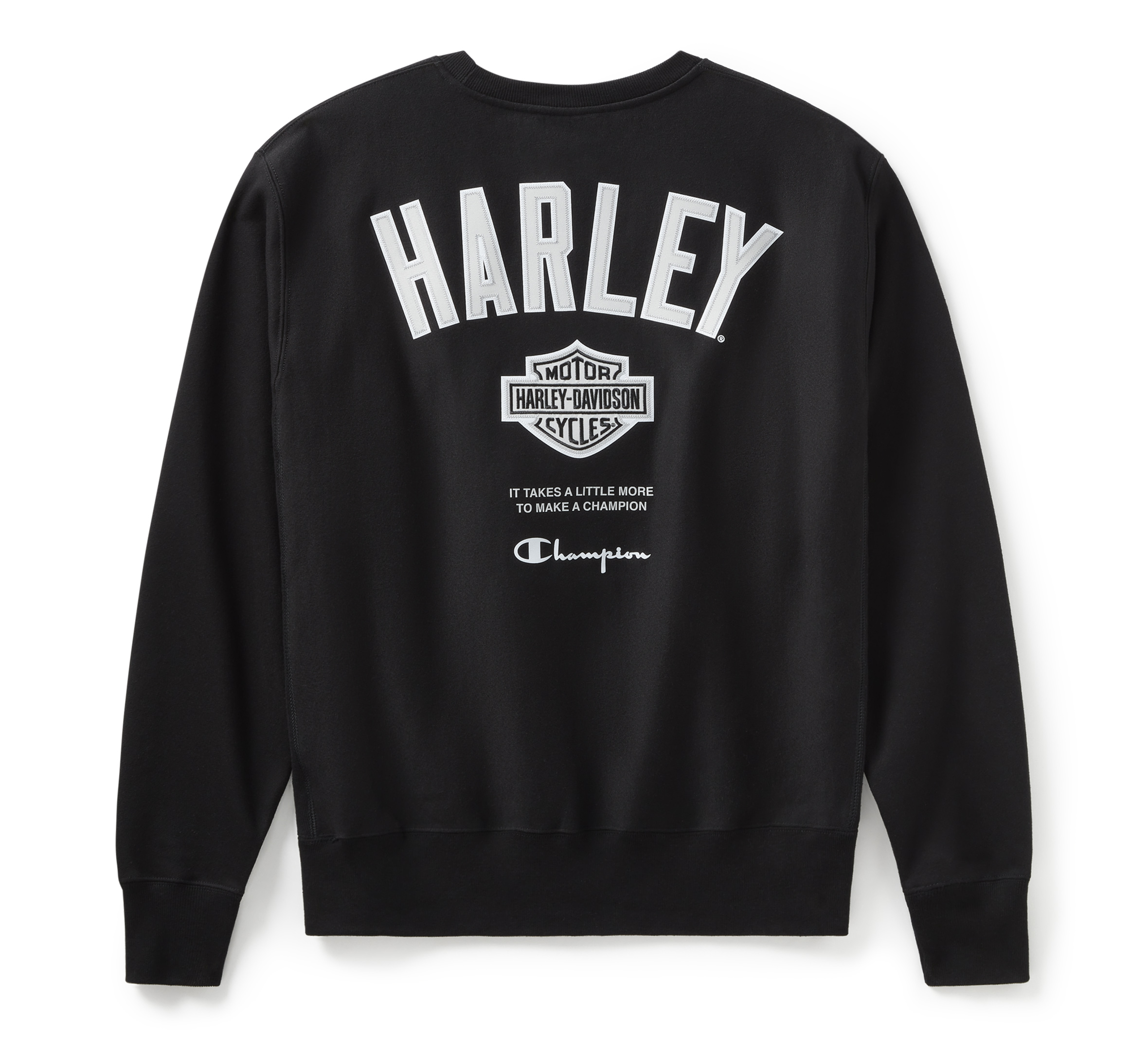 Champion x Harley Davidson Fanatic Crew Neck Sweatshirt Black Silver Champion Harley Davidson USA