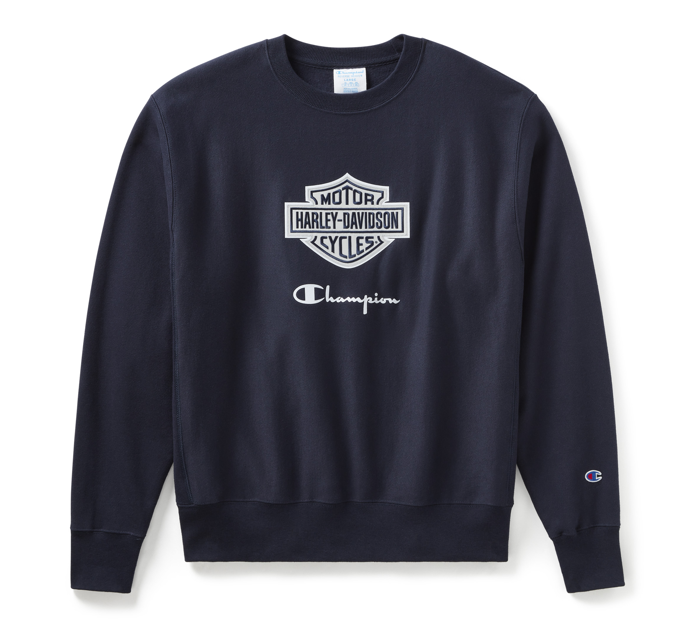 Champion x Harley Davidson Fanatic Crew Neck Sweatshirt Navy Champion Harley Davidson USA