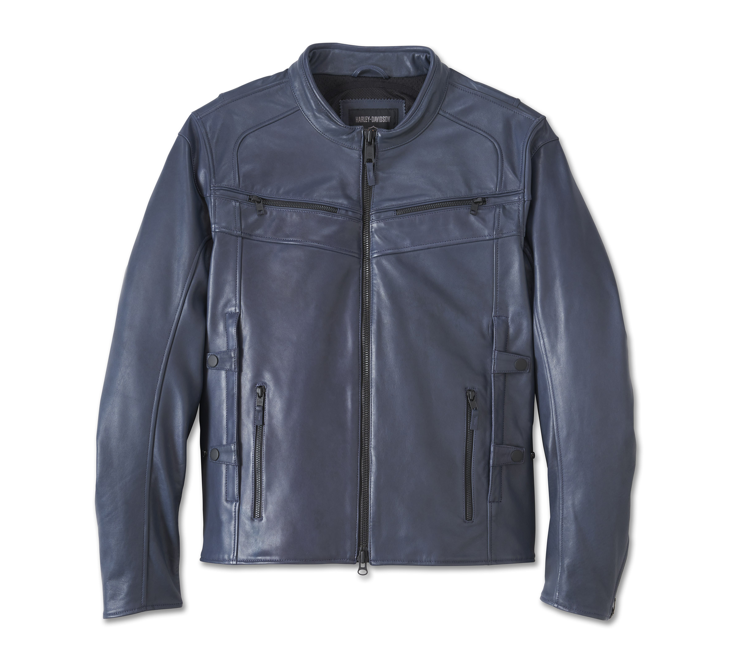 Harley Davidson - Vintage Black Leather Moto Jacket w/ Silver Chains S –  Current Boutique