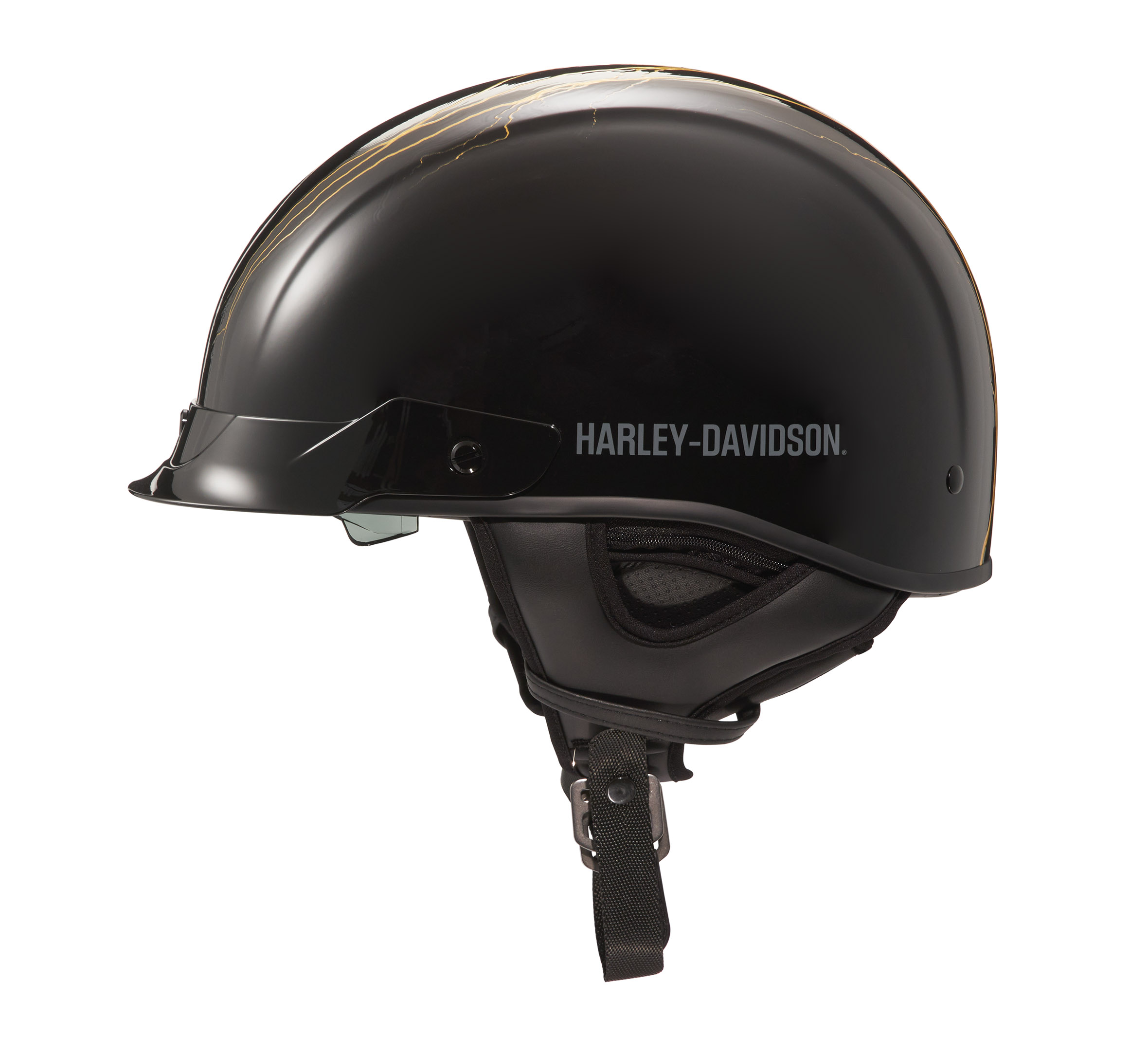 Busby Ultra-Light Sun Shield J03 1/2 Helmet - Gloss Black | Harley 
