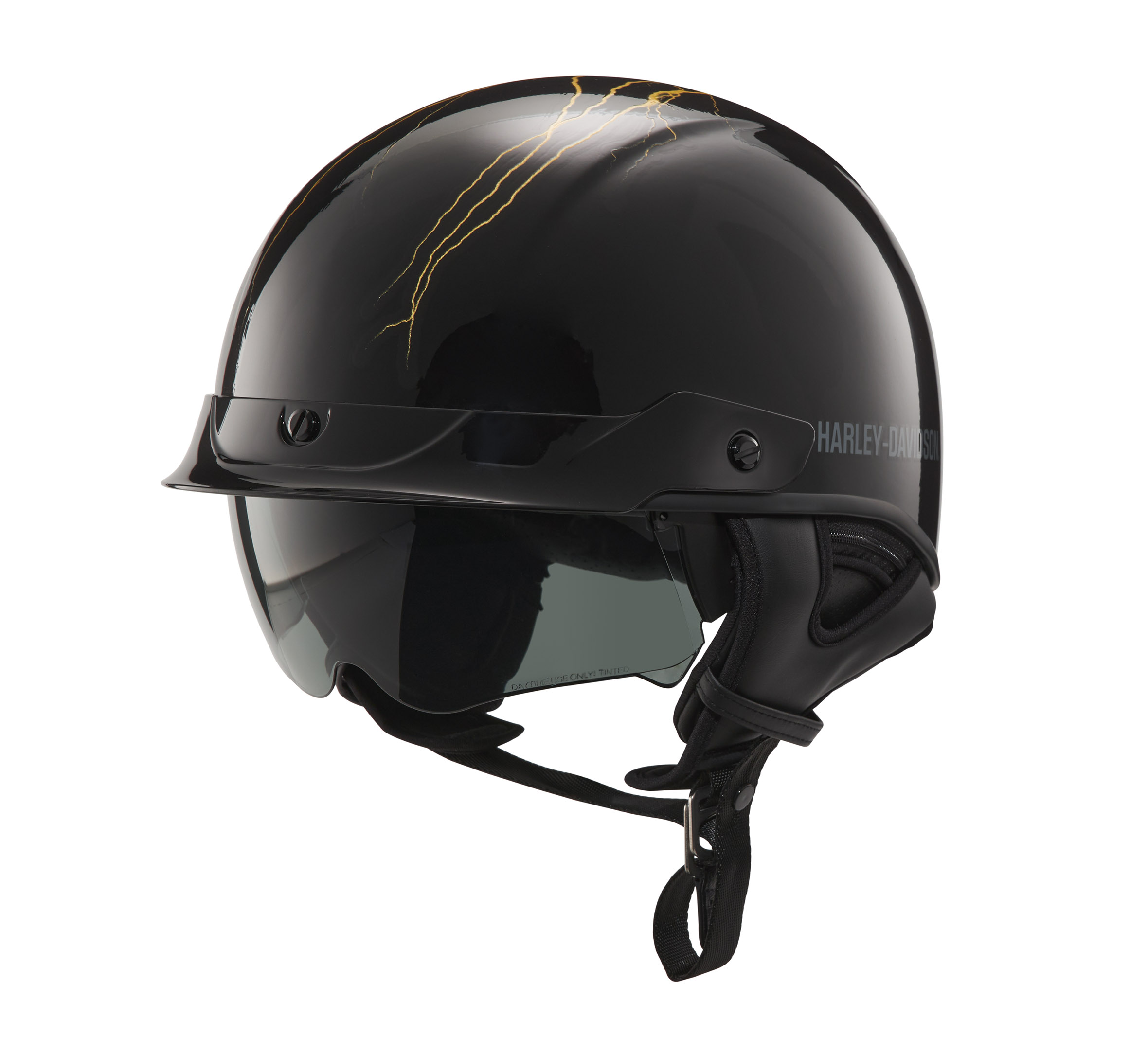 Busby Ultra-Light Sun Shield J03 1/2 Helmet - Gloss Black | Harley