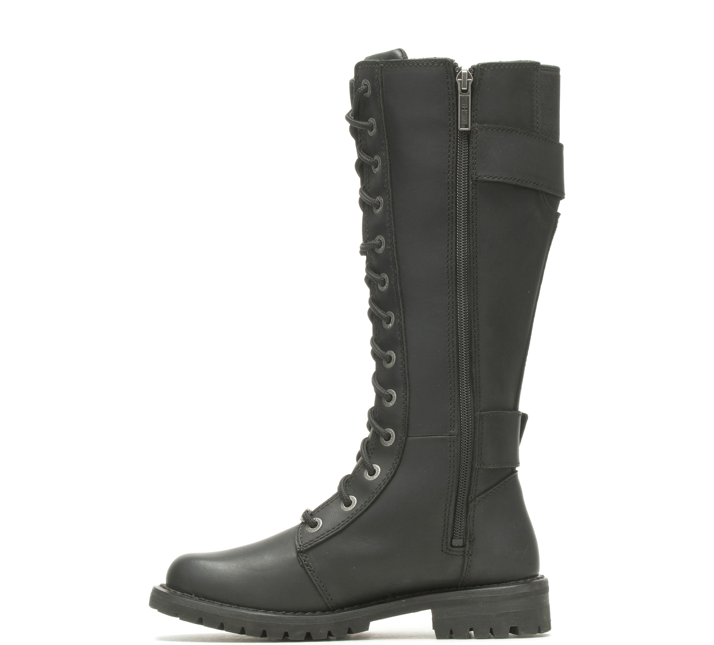 Harley-Davidson® Women's Tall Belhaven Black Leather Motorcycle Boots ...