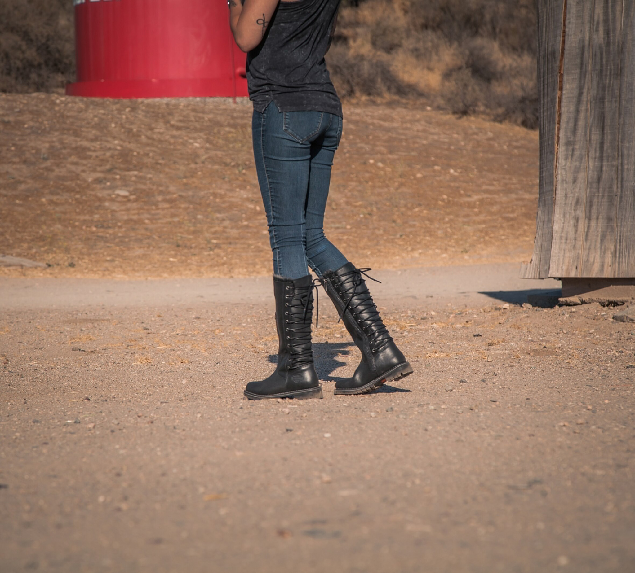 Harley davidson knee hot sale high boots