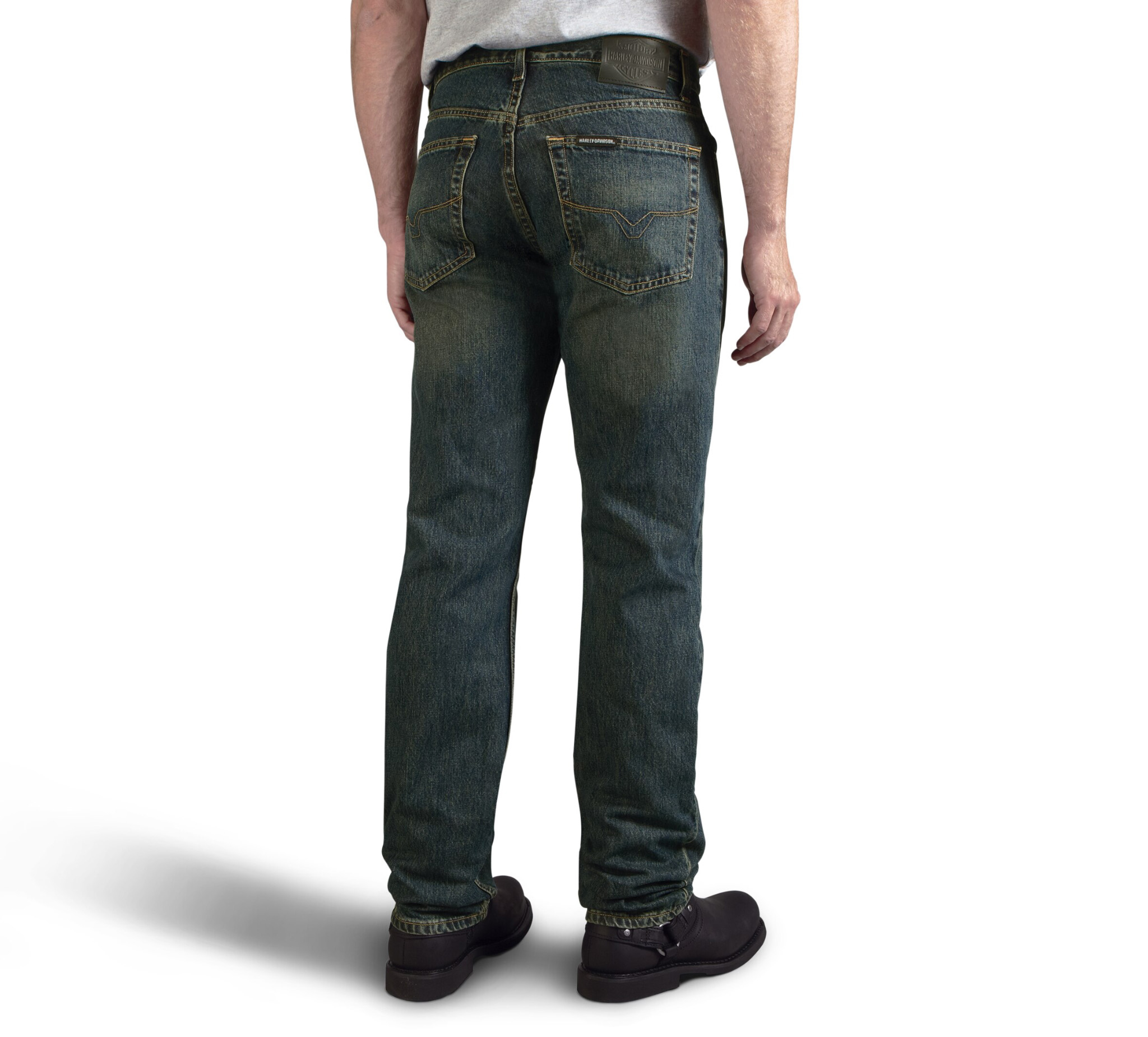 Men's Classic Traditional Fit Jeans - Washed Blue | Harley