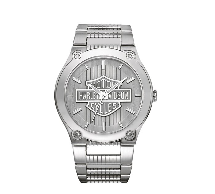 Men's Bar & Shield Medallion Text Watch 1