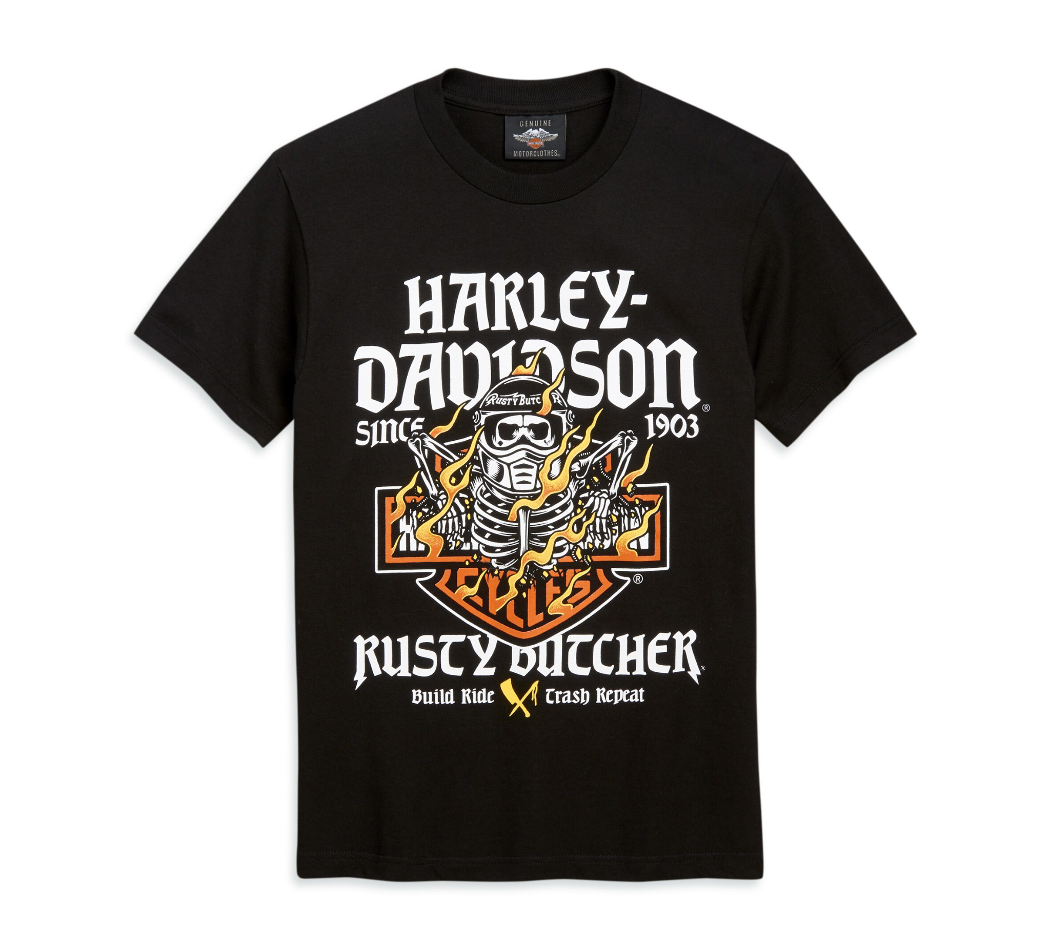 Mens Harley Davidson X Rusty Butcher Flames Short Sleeve Tee Harley Davidson Usa 