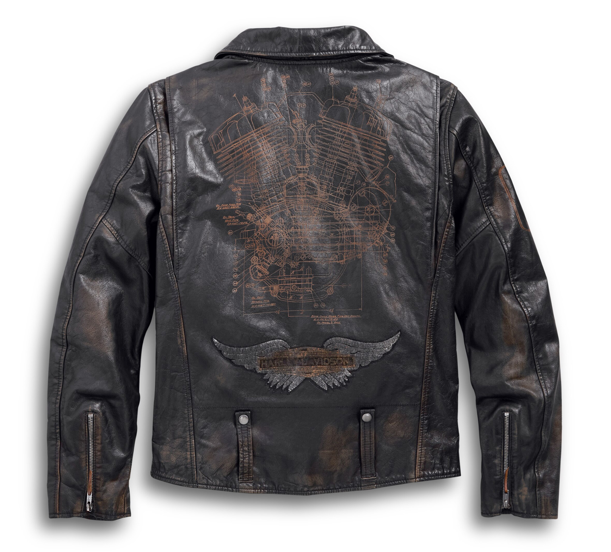 Harley distressed outlet leather jacket