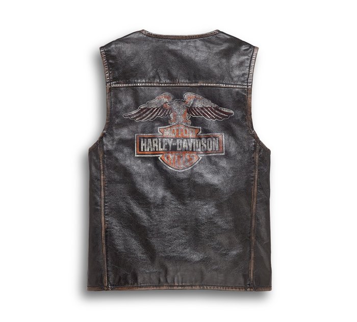 madera Arte Surichinmoi Eagle Distressed Leather Vest para hombre | Harley-Davidson ES